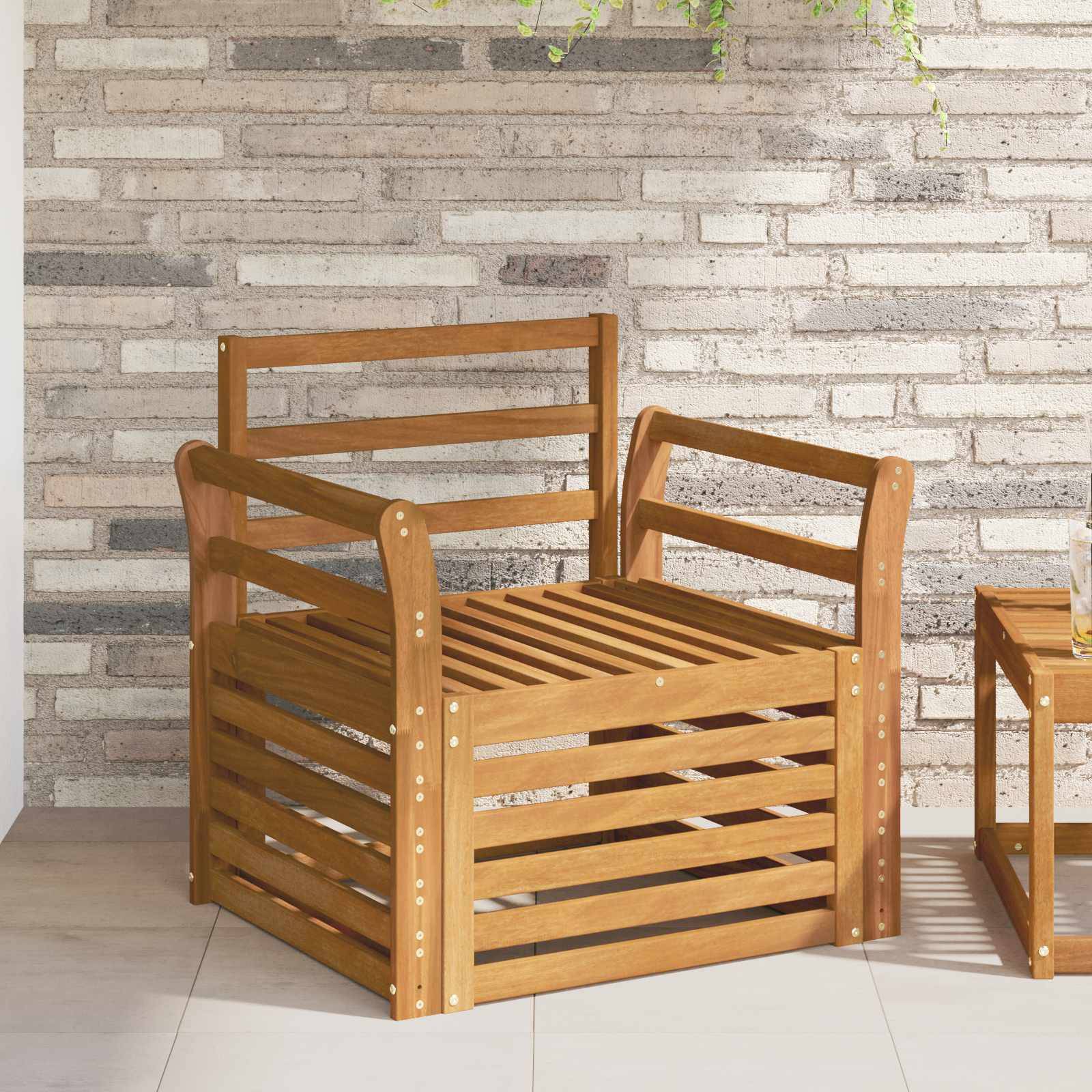 vidaXL Outdoor-Sofagarnitur Natur 75,5 x 63 x 73 cm Massivholz Akazie