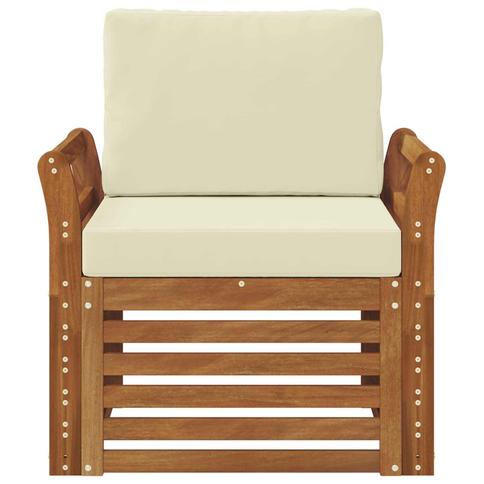 vidaXL Outdoor-Sofagarnitur Massives Akazienholz und Polyester Natur