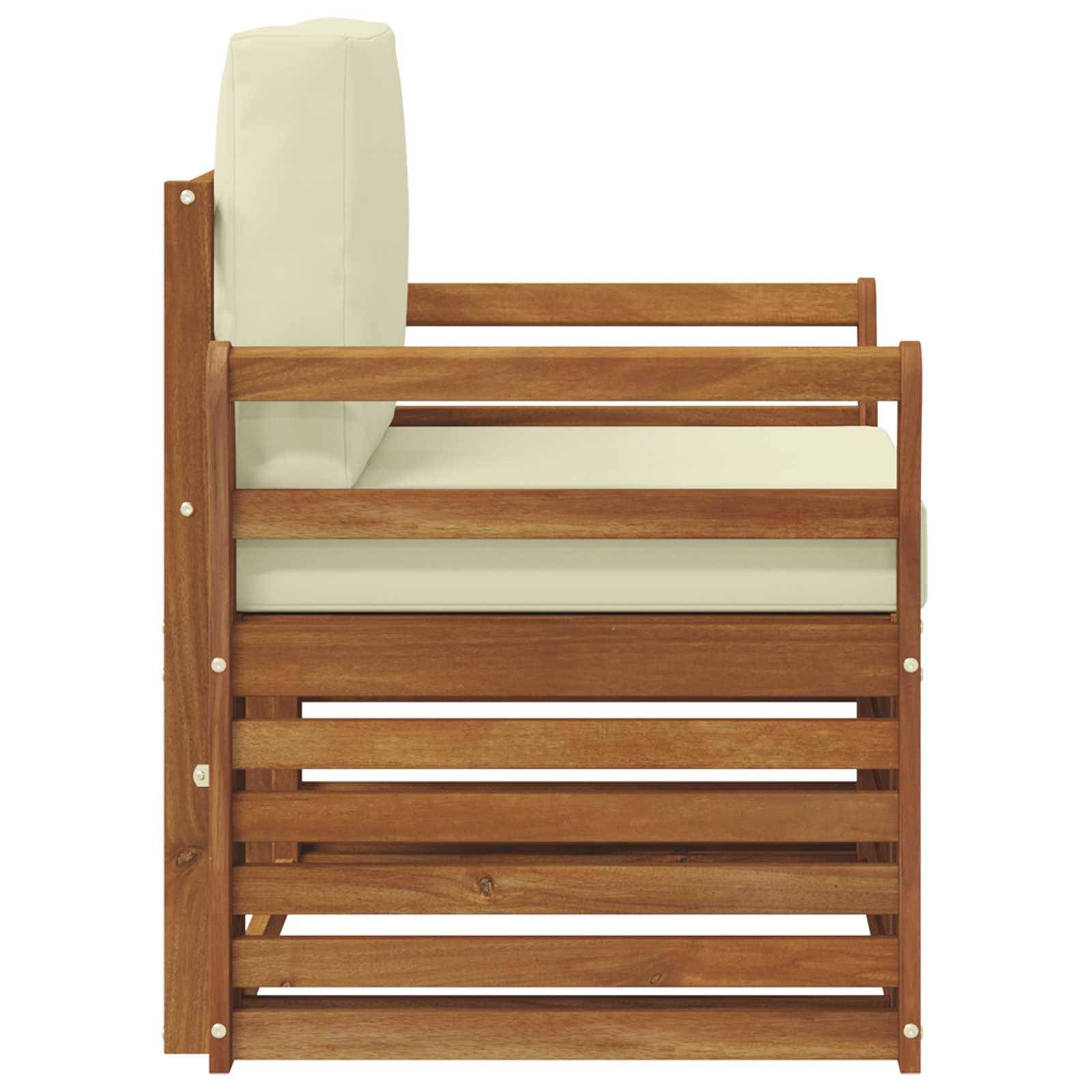 vidaXL Outdoor-Sofagarnitur Massives Akazienholz und Polyester Natur