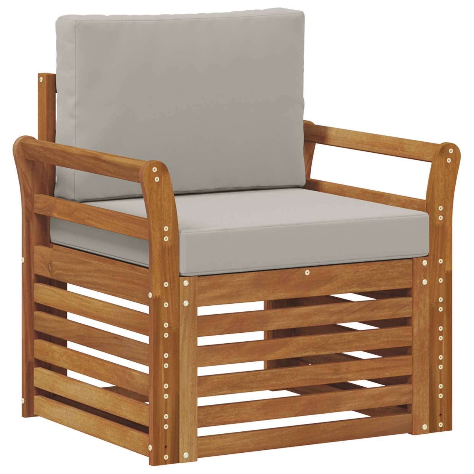 vidaXL Outdoor-Sofagarnitur Massives Akazienholz und Polyester Natur
