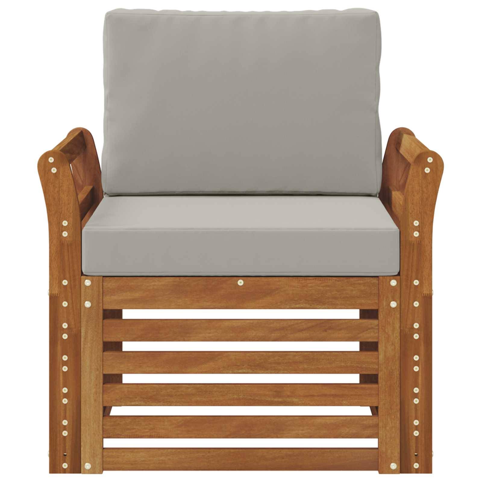 vidaXL Outdoor-Sofagarnitur Massives Akazienholz und Polyester Natur