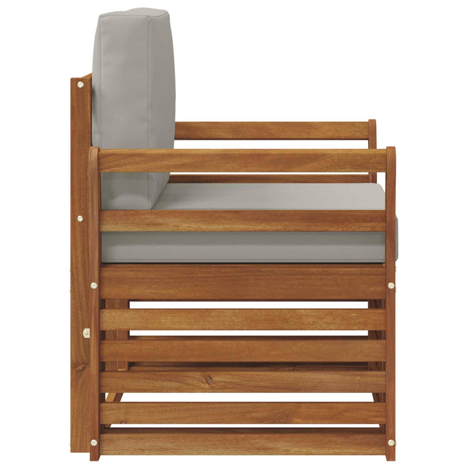 vidaXL Outdoor-Sofagarnitur Massives Akazienholz und Polyester Natur