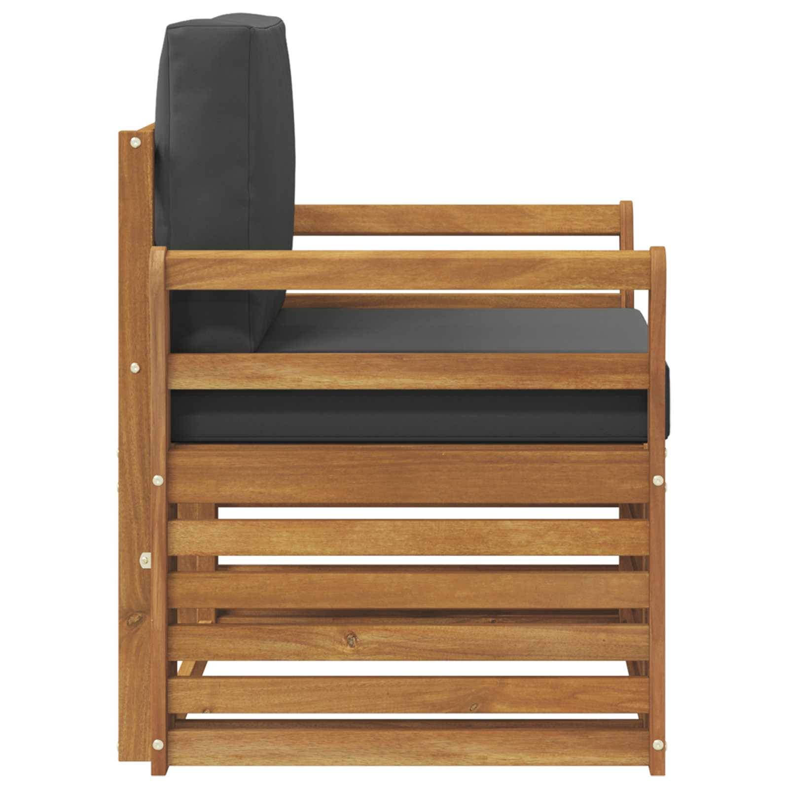 vidaXL Outdoor-Sofagarnitur Massives Akazienholz und Polyester Natur