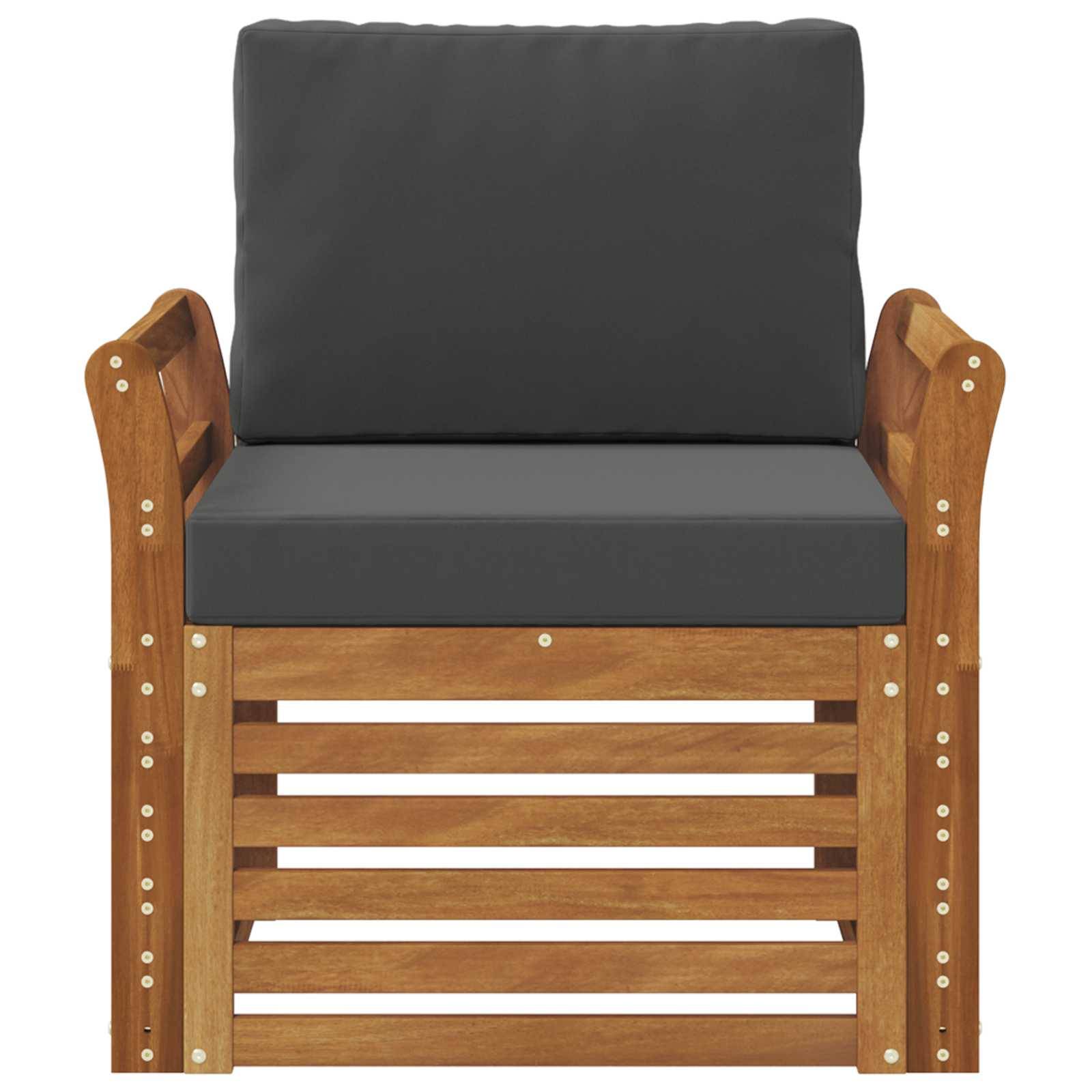 vidaXL Outdoor-Sofagarnitur Massives Akazienholz und Polyester Natur