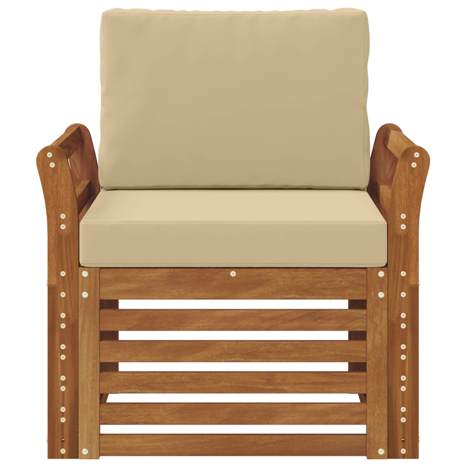 vidaXL Outdoor-Sofagarnitur Massives Akazienholz und Polyester Natur