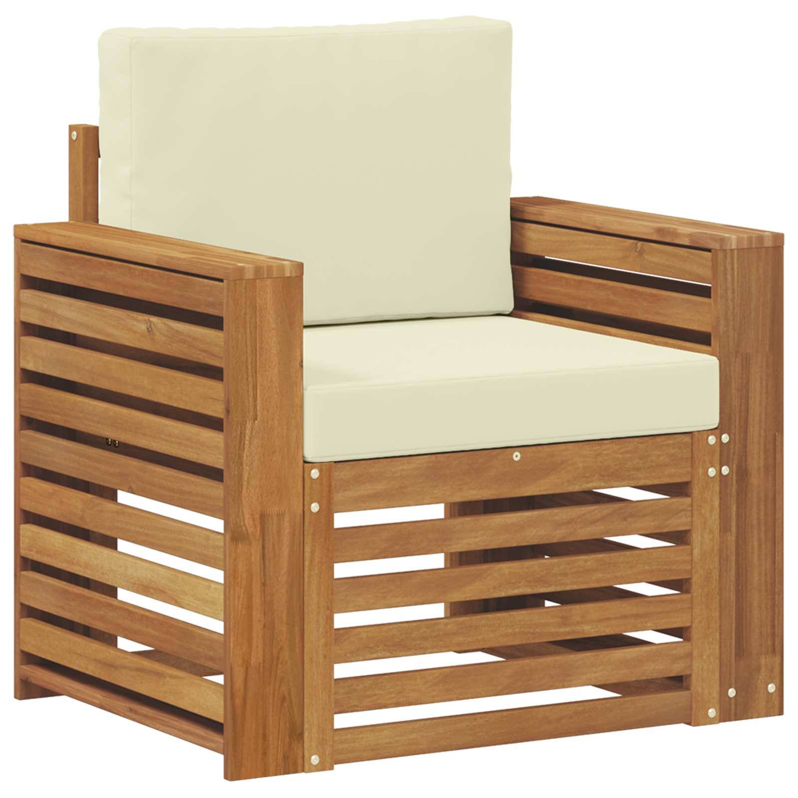 vidaXL Outdoor-Sofagarnitur Massives Akazienholz und Polyester Natur