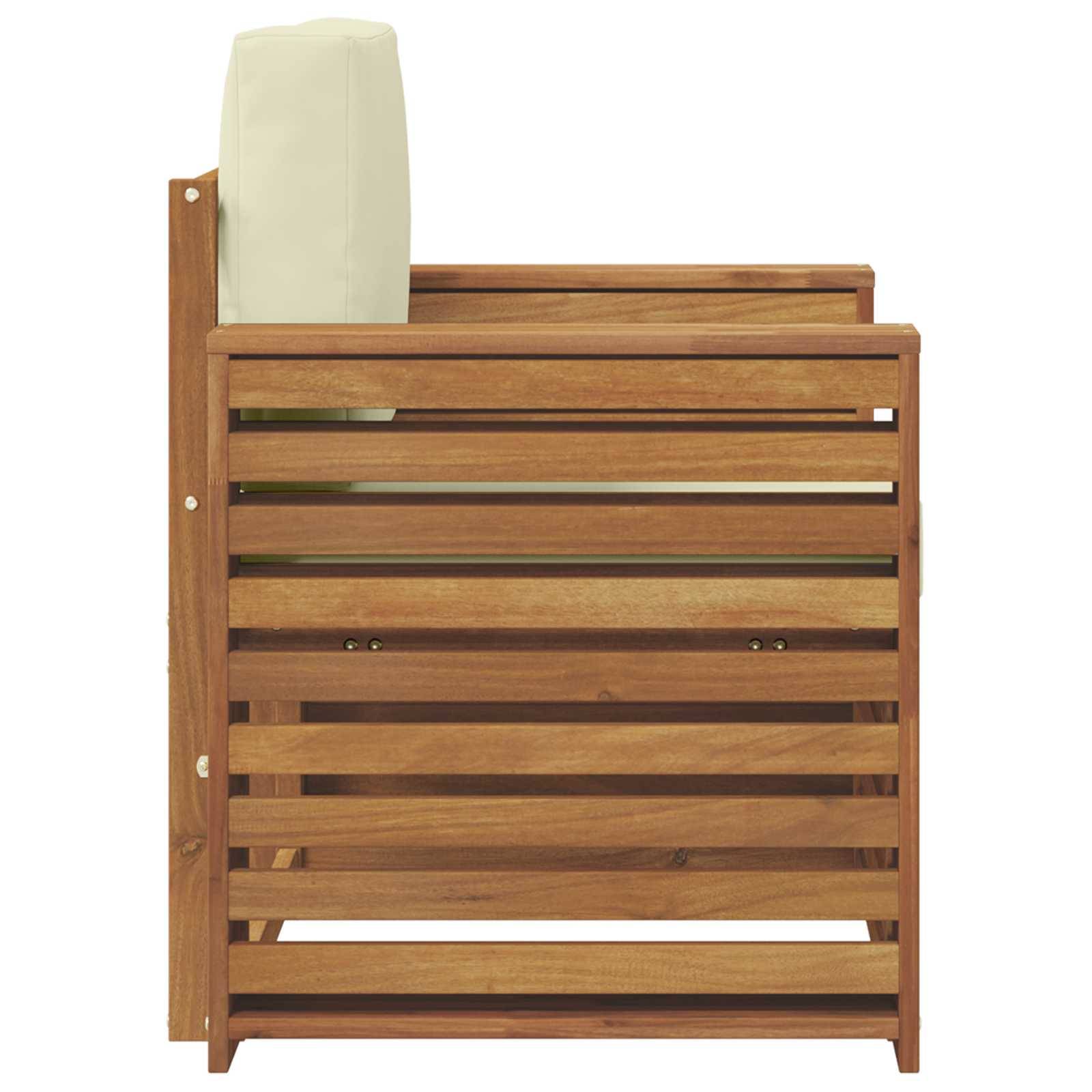 vidaXL Outdoor-Sofagarnitur Massives Akazienholz und Polyester Natur