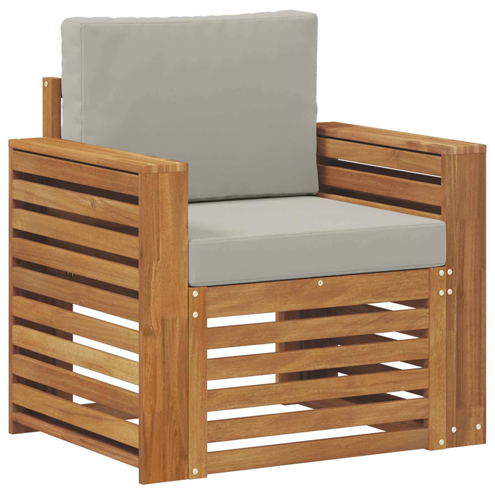 vidaXL Outdoor-Sofagarnitur Massives Akazienholz und Polyester Natur