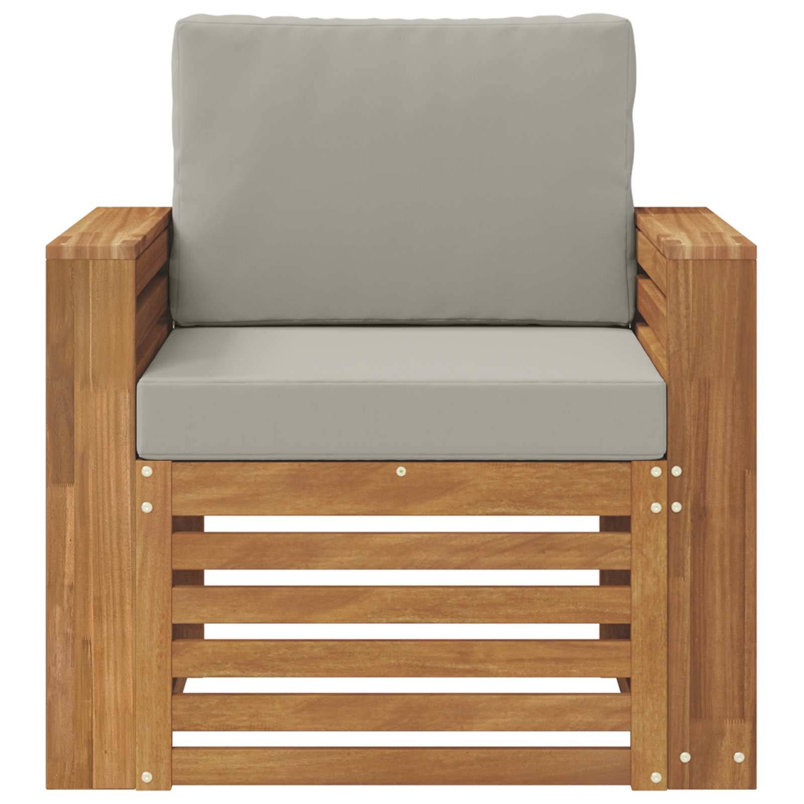 vidaXL Outdoor-Sofagarnitur Massives Akazienholz und Polyester Natur