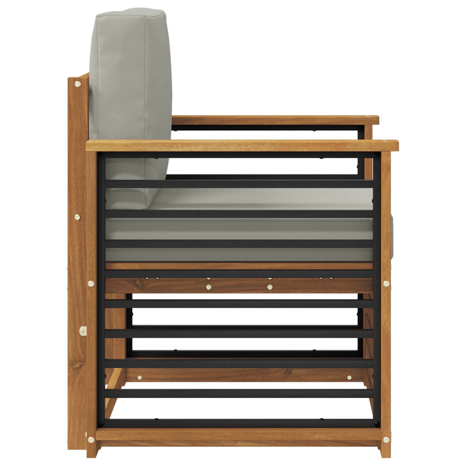 vidaXL Outdoor-Sofagarnitur Massives Akazienholz und Polyester Natur