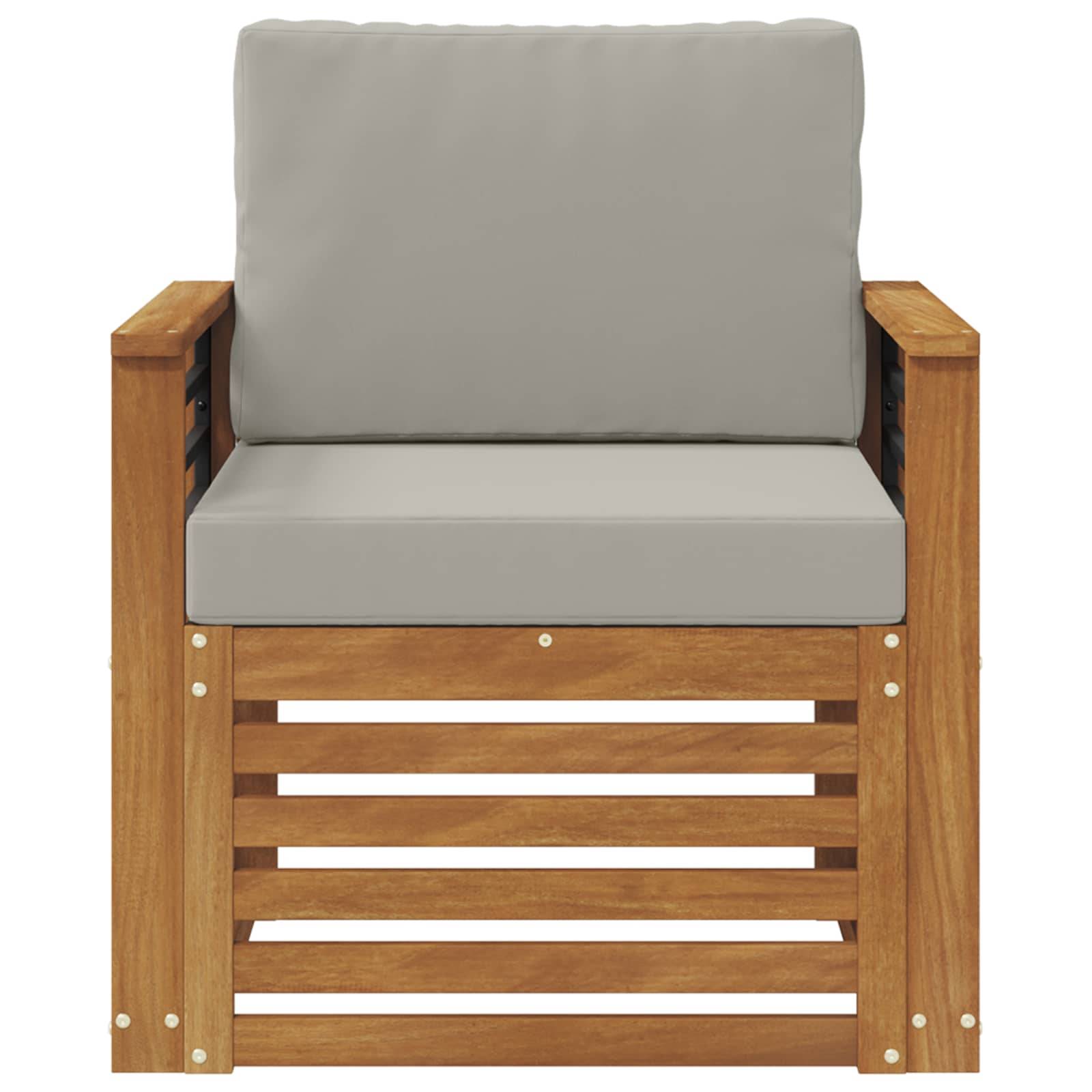 vidaXL Outdoor-Sofagarnitur Massives Akazienholz und Polyester Natur