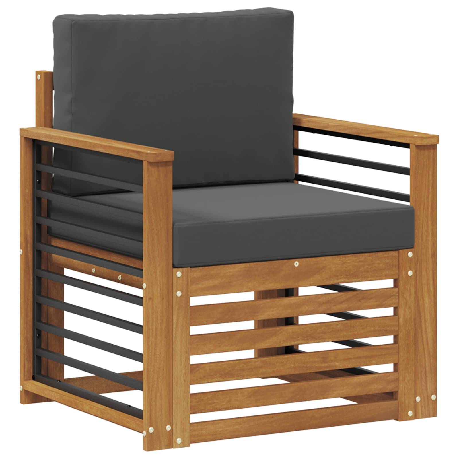 vidaXL Outdoor-Sofagarnitur Massives Akazienholz und Polyester Natur