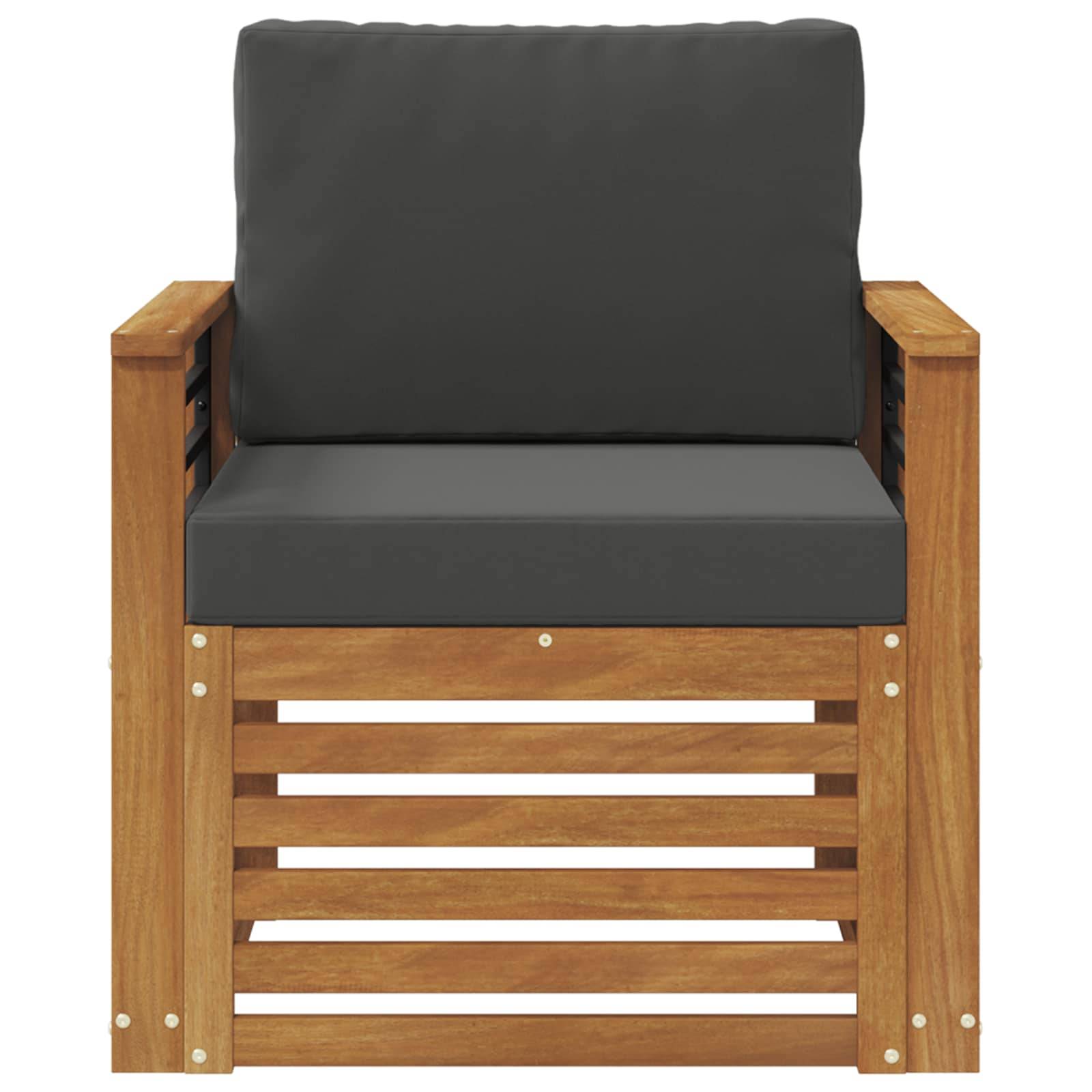 vidaXL Outdoor-Sofagarnitur Massives Akazienholz und Polyester Natur