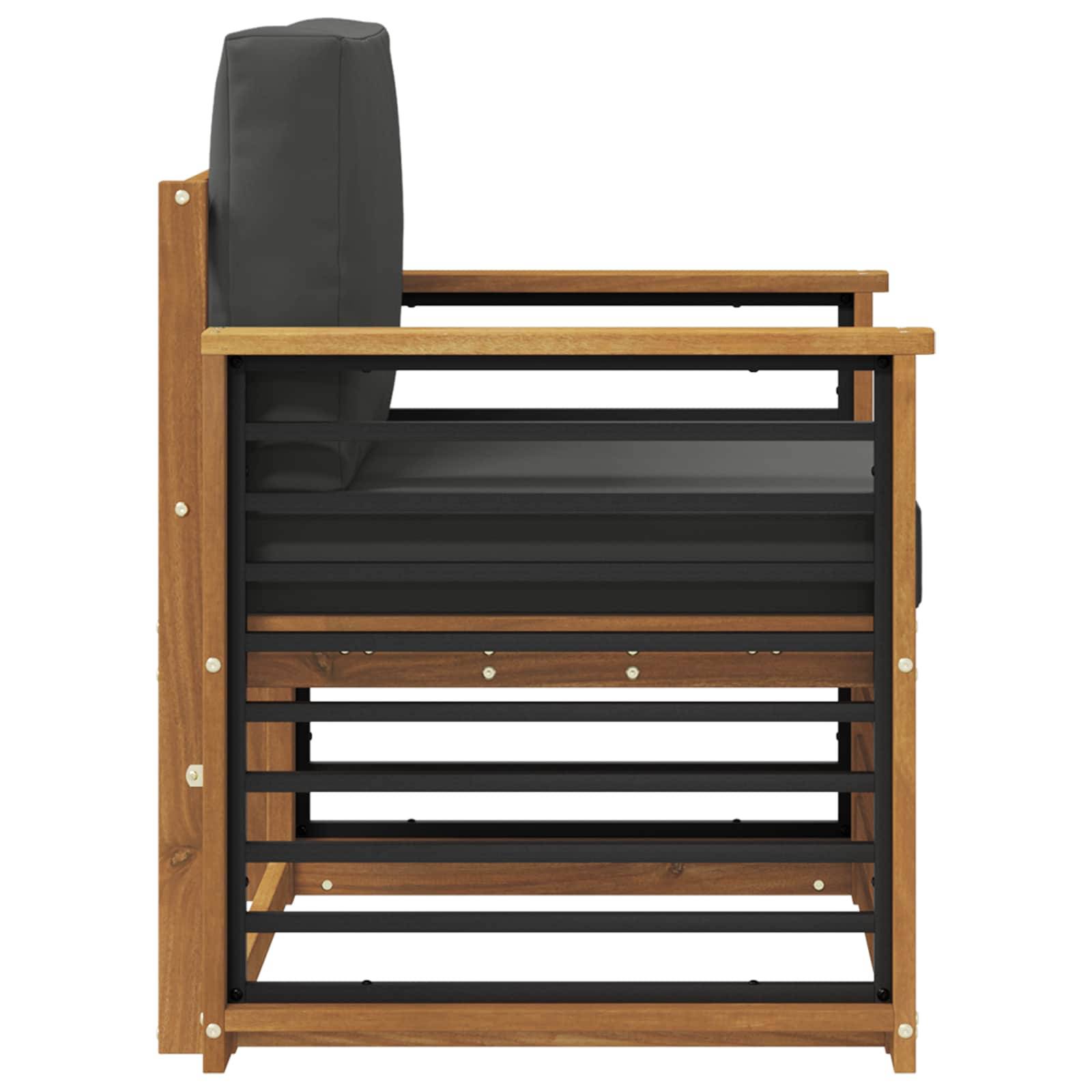vidaXL Outdoor-Sofagarnitur Massives Akazienholz und Polyester Natur