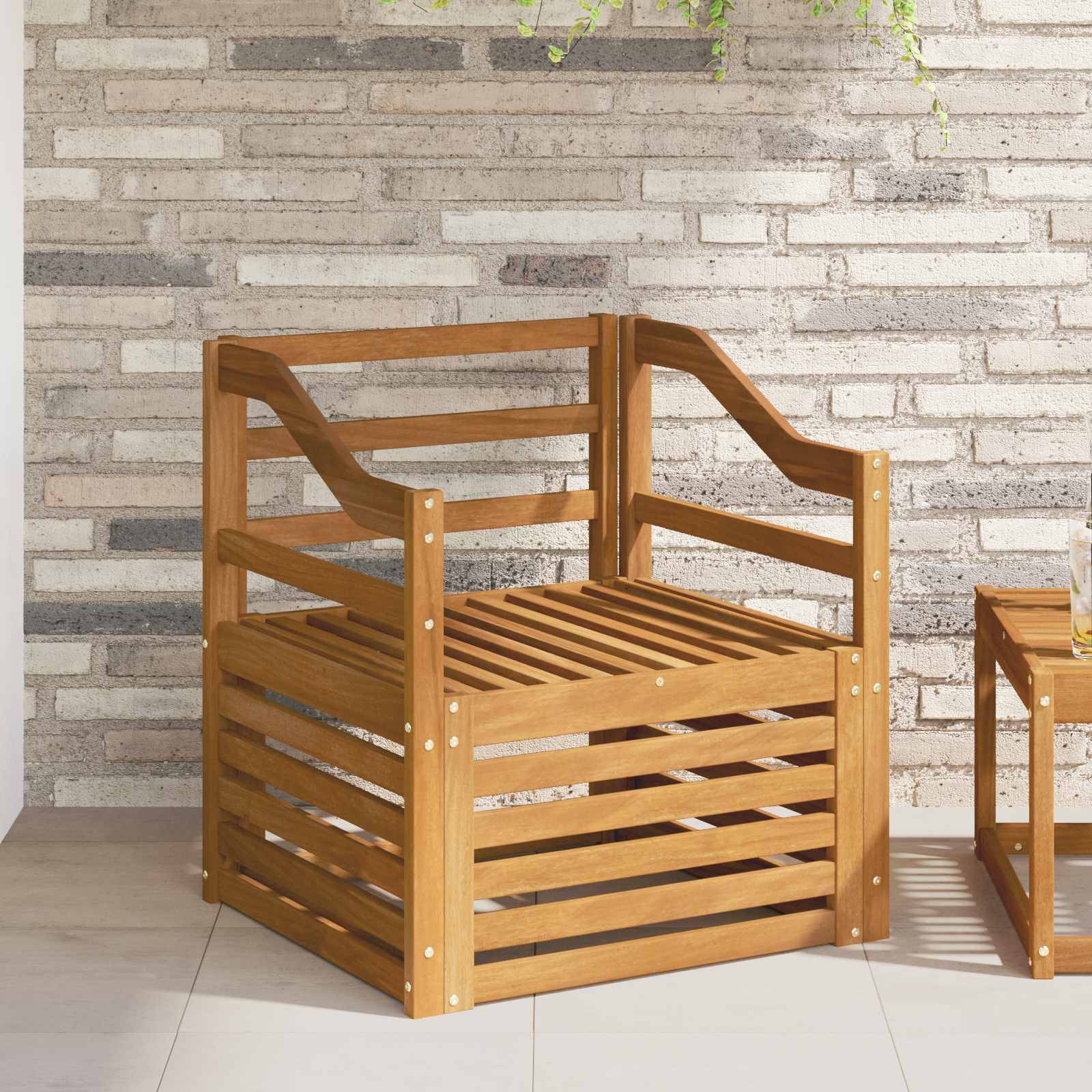 vidaXL Outdoor-Sofa Massivholz Akazie Natur