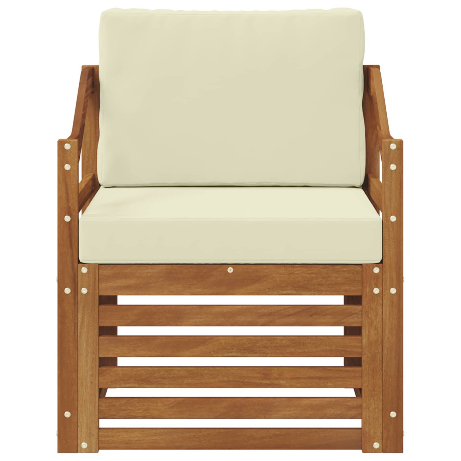 vidaXL Outdoor-Sofagarnitur Massives Akazienholz und Polyester Natur
