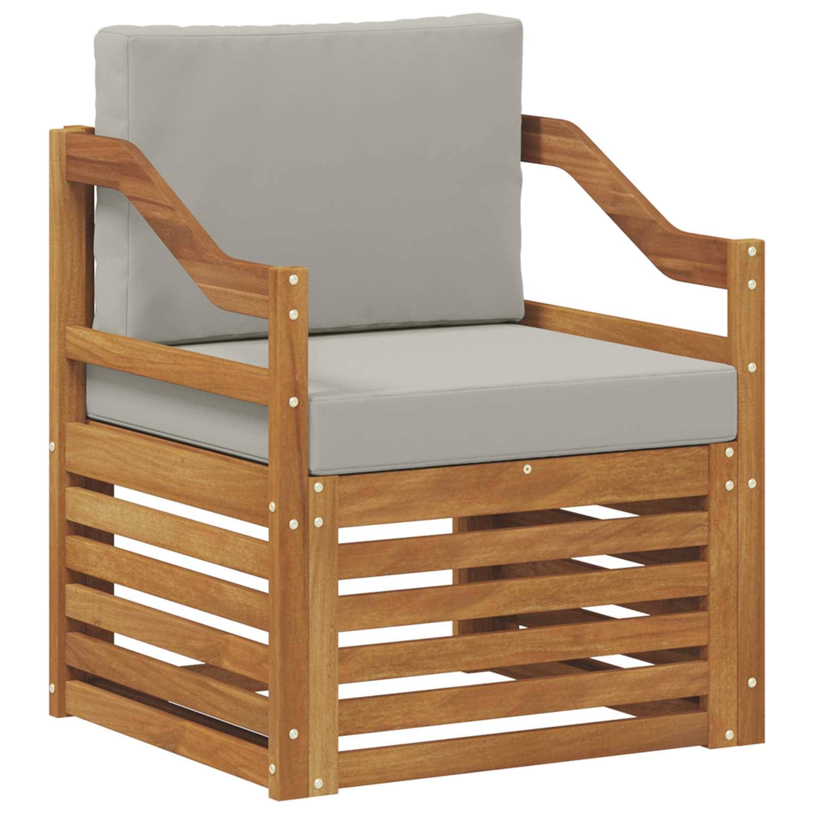 vidaXL Outdoor-Sofagarnitur Massives Akazienholz und Polyester Natur