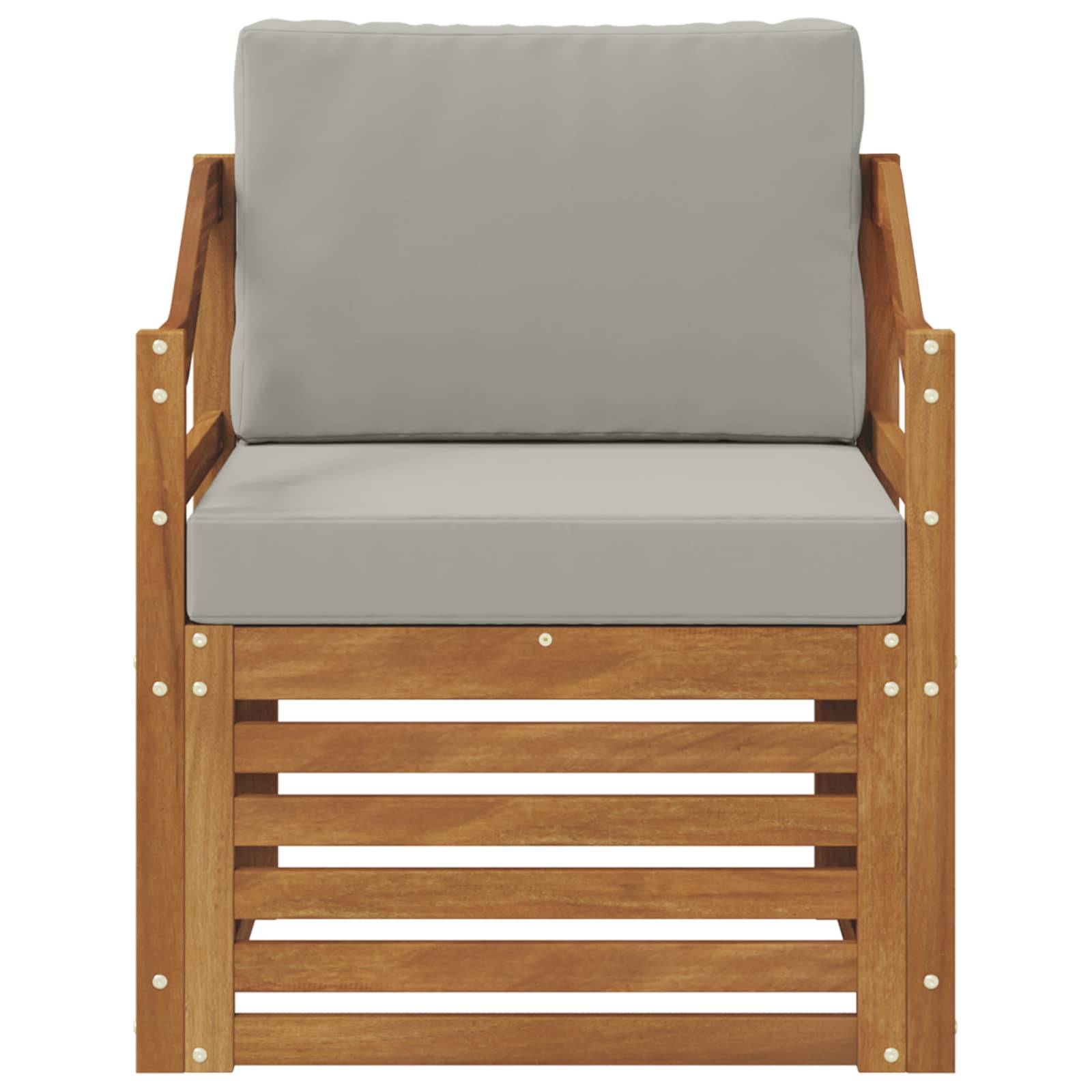 vidaXL Outdoor-Sofagarnitur Massives Akazienholz und Polyester Natur
