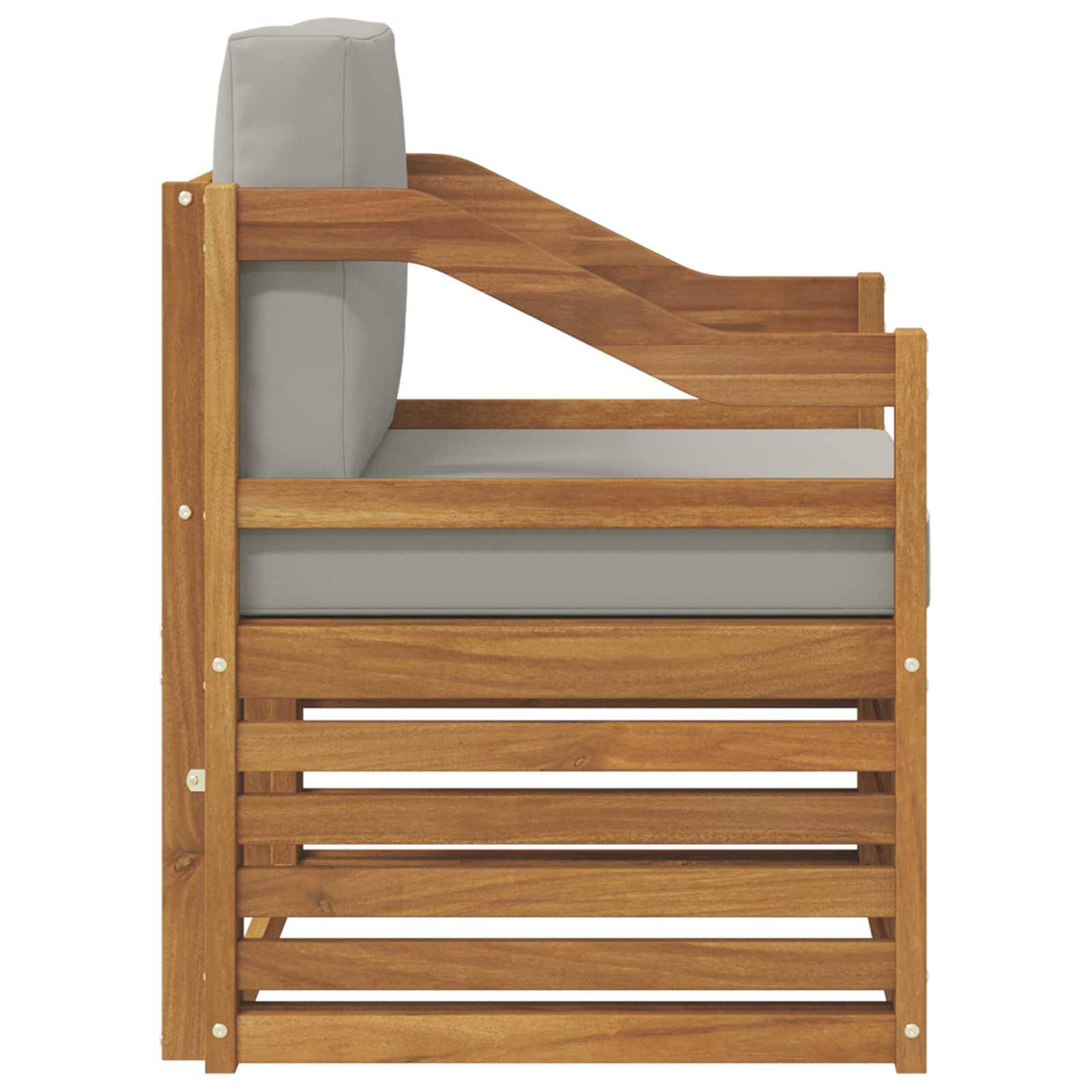 vidaXL Outdoor-Sofagarnitur Massives Akazienholz und Polyester Natur