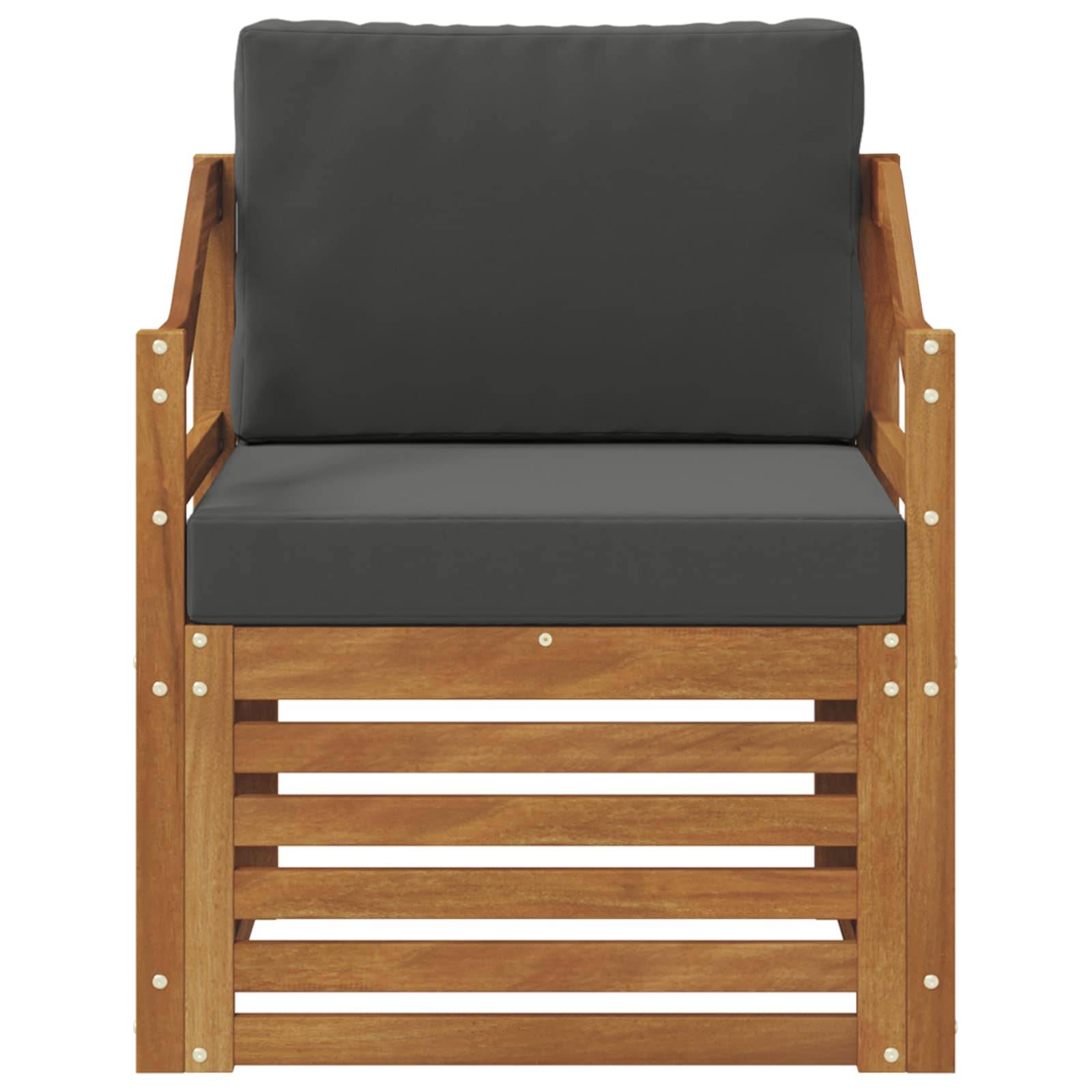 vidaXL Outdoor-Sofagarnitur Massives Akazienholz und Polyester Natur
