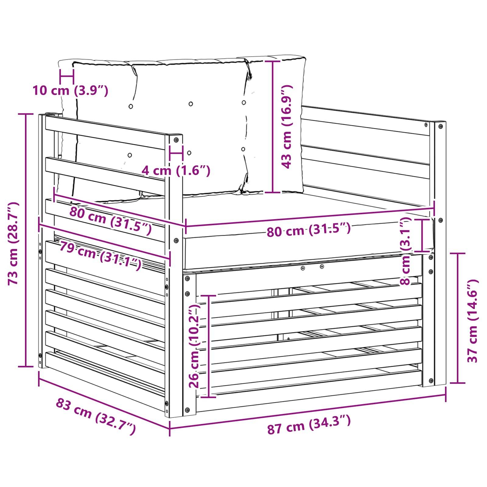 vidaXL Outdoor-Sofa Weiß und Creme
