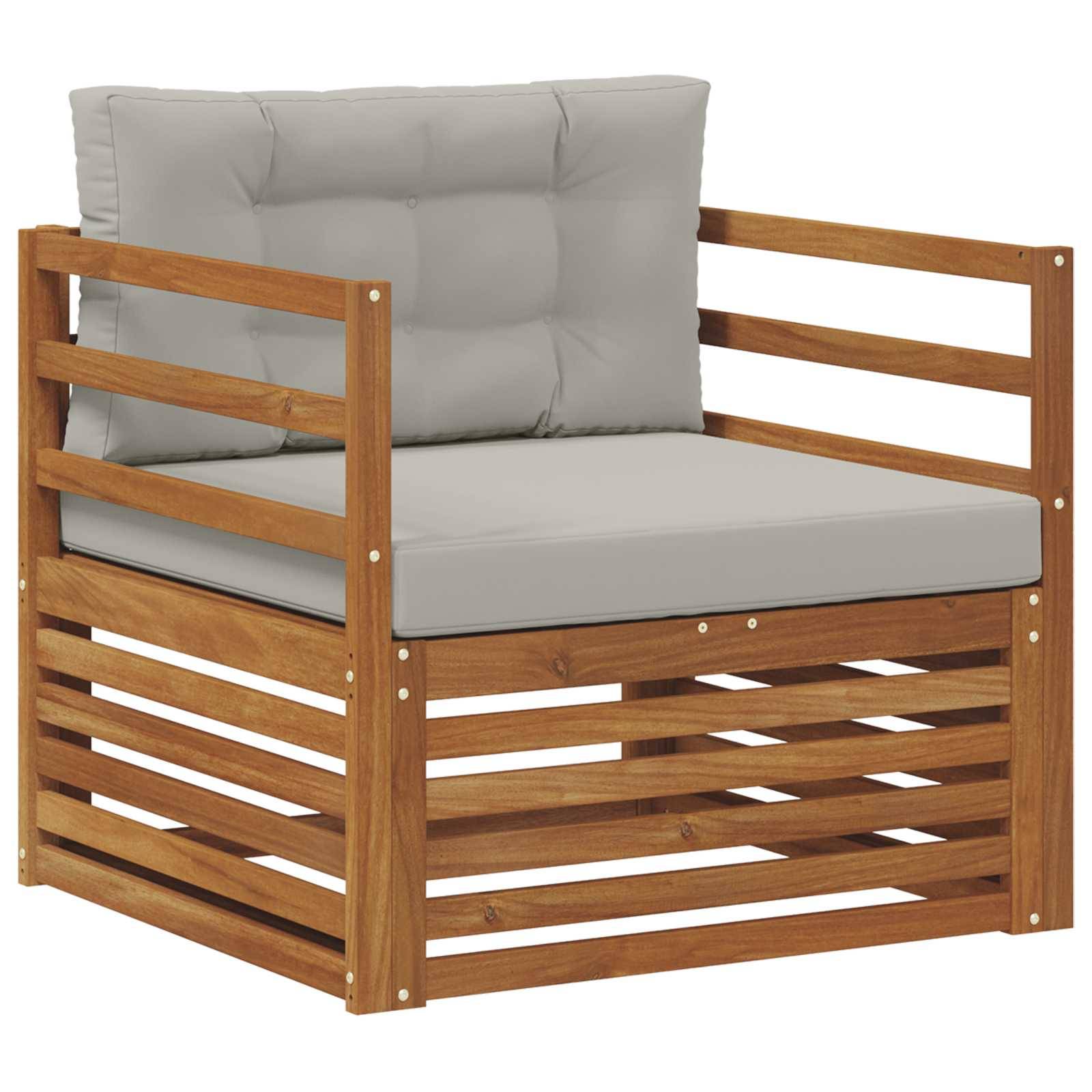 vidaXL Outdoor-Sofa Massives Akazienholz und Polyester