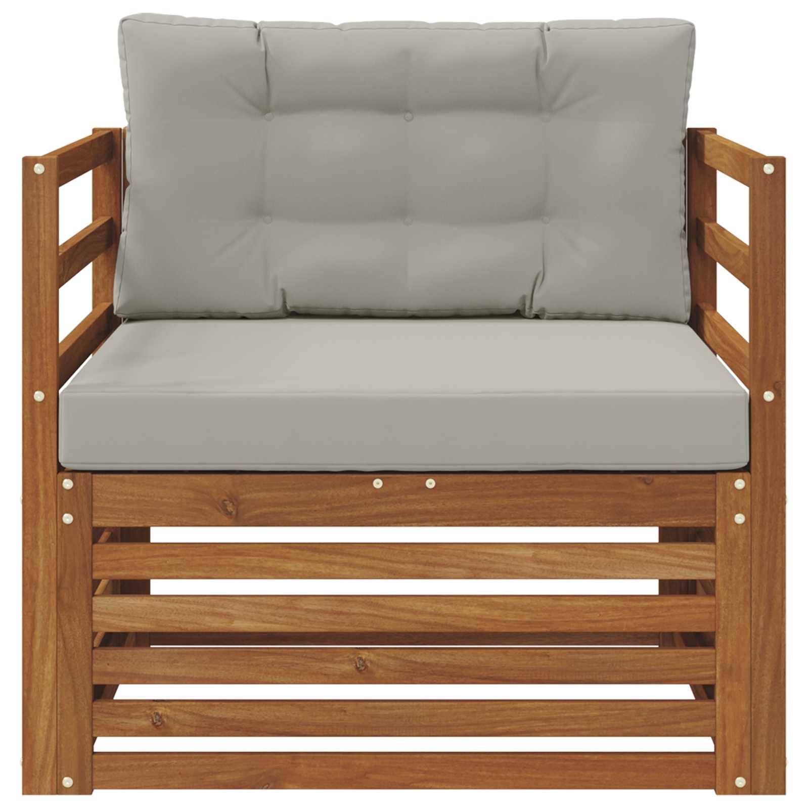vidaXL Outdoor-Sofa Massives Akazienholz und Polyester