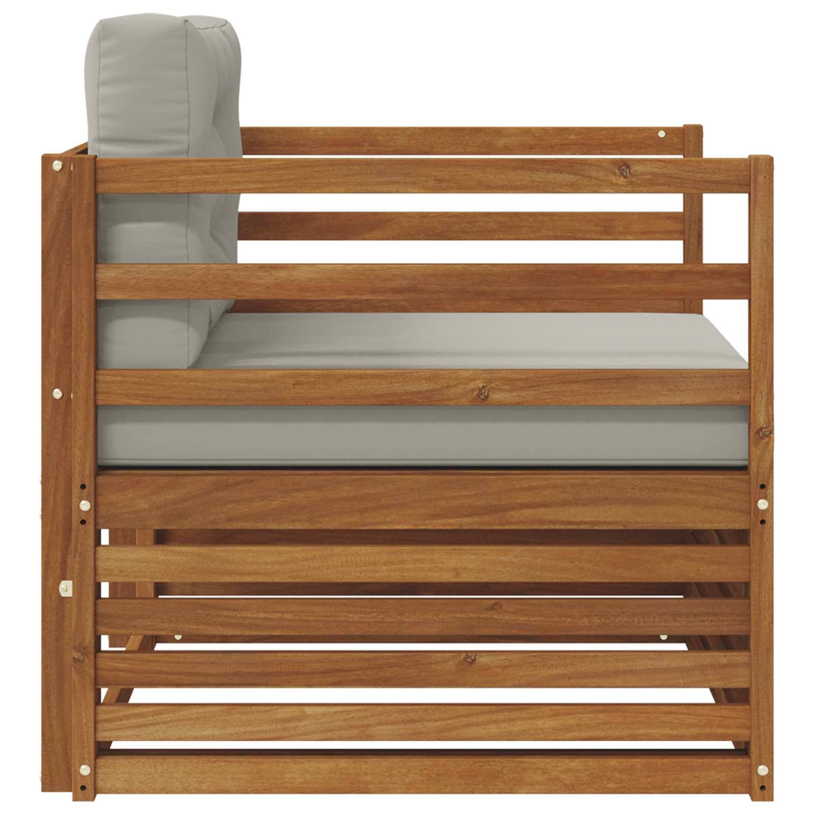 vidaXL Outdoor-Sofa Massives Akazienholz und Polyester