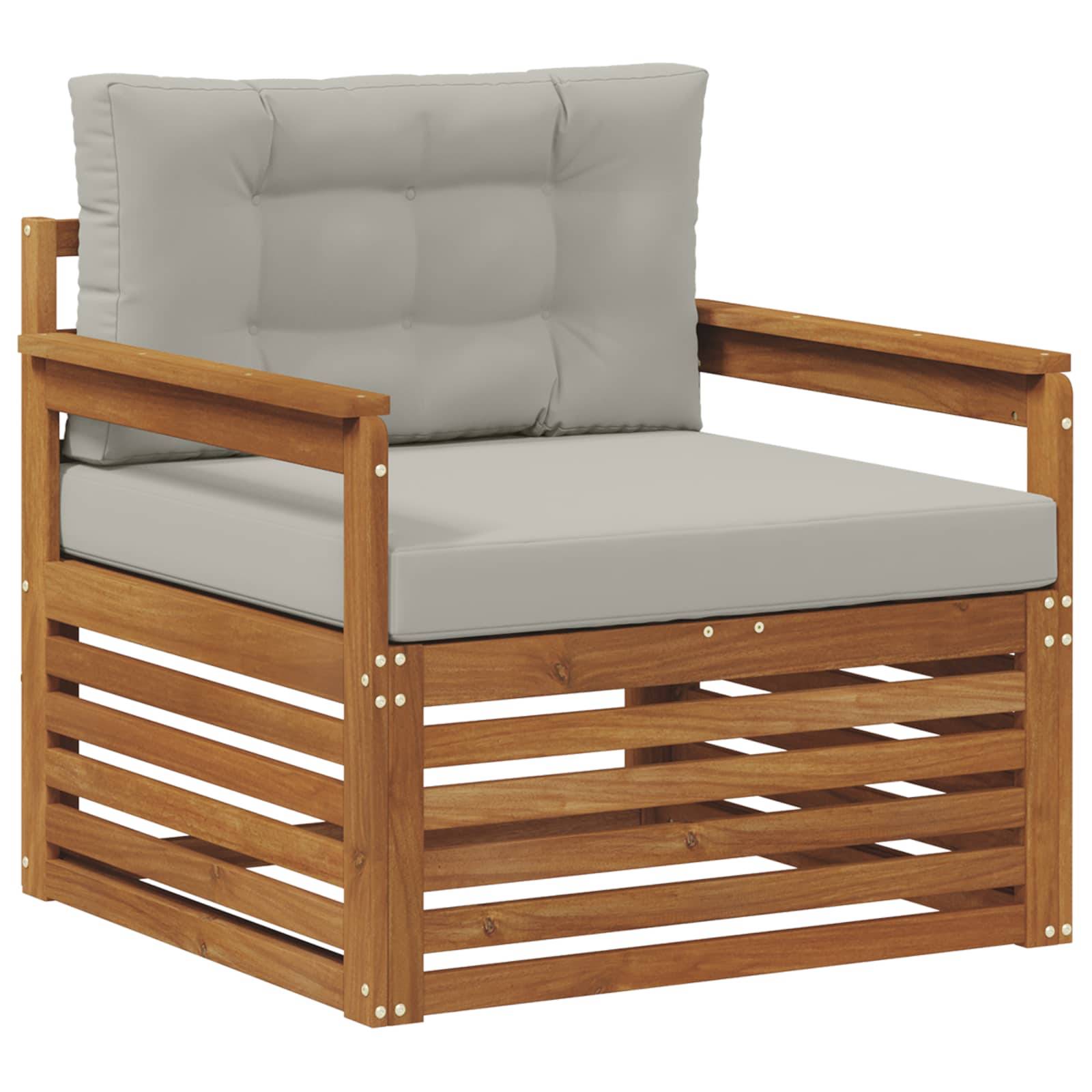 vidaXL Outdoor-Sofa Massives Akazienholz und Polyester