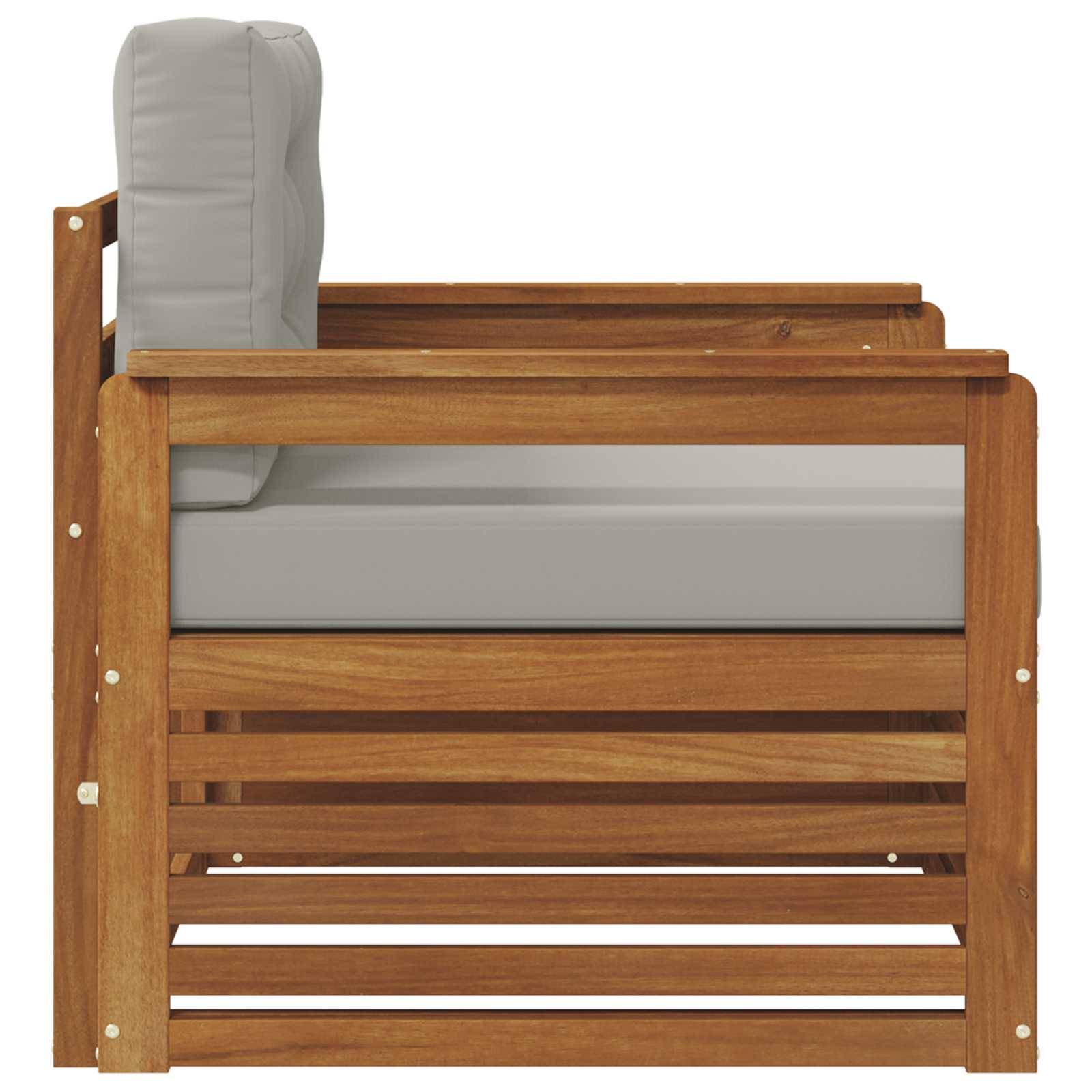 vidaXL Outdoor-Sofa Massives Akazienholz und Polyester