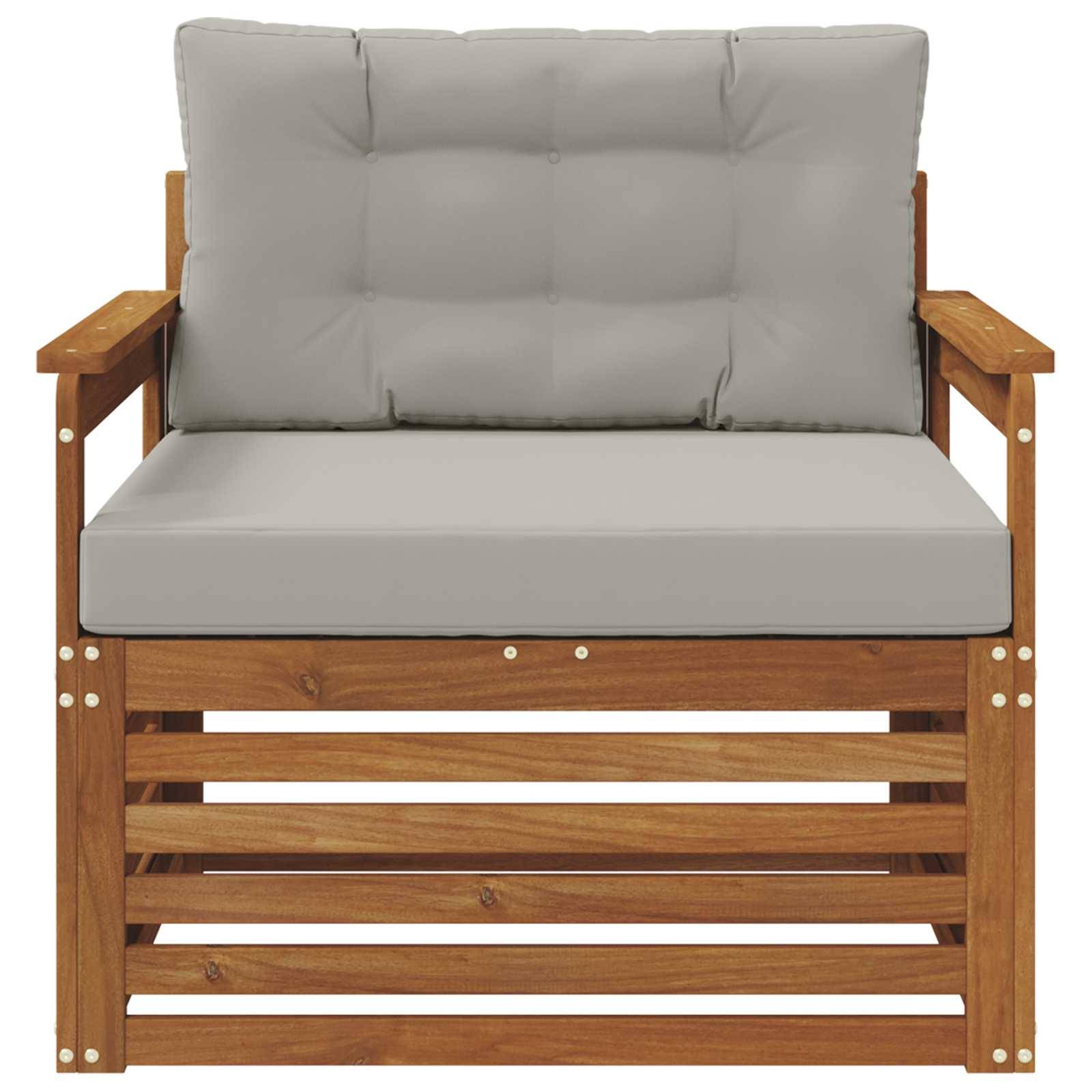 vidaXL Outdoor-Sofa Massives Akazienholz und Polyester
