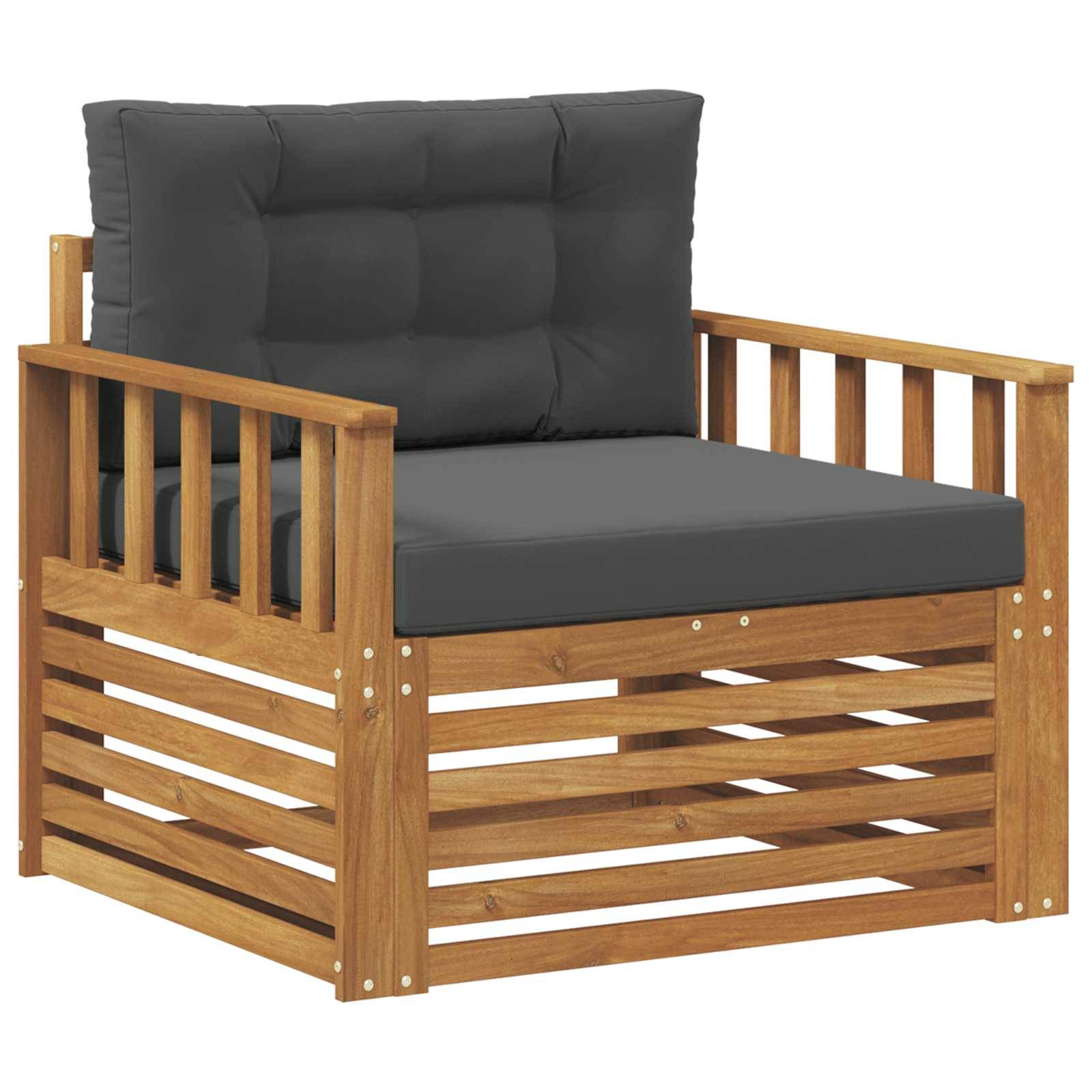 vidaXL Outdoor-Sofa Massives Akazienholz und Polyester
