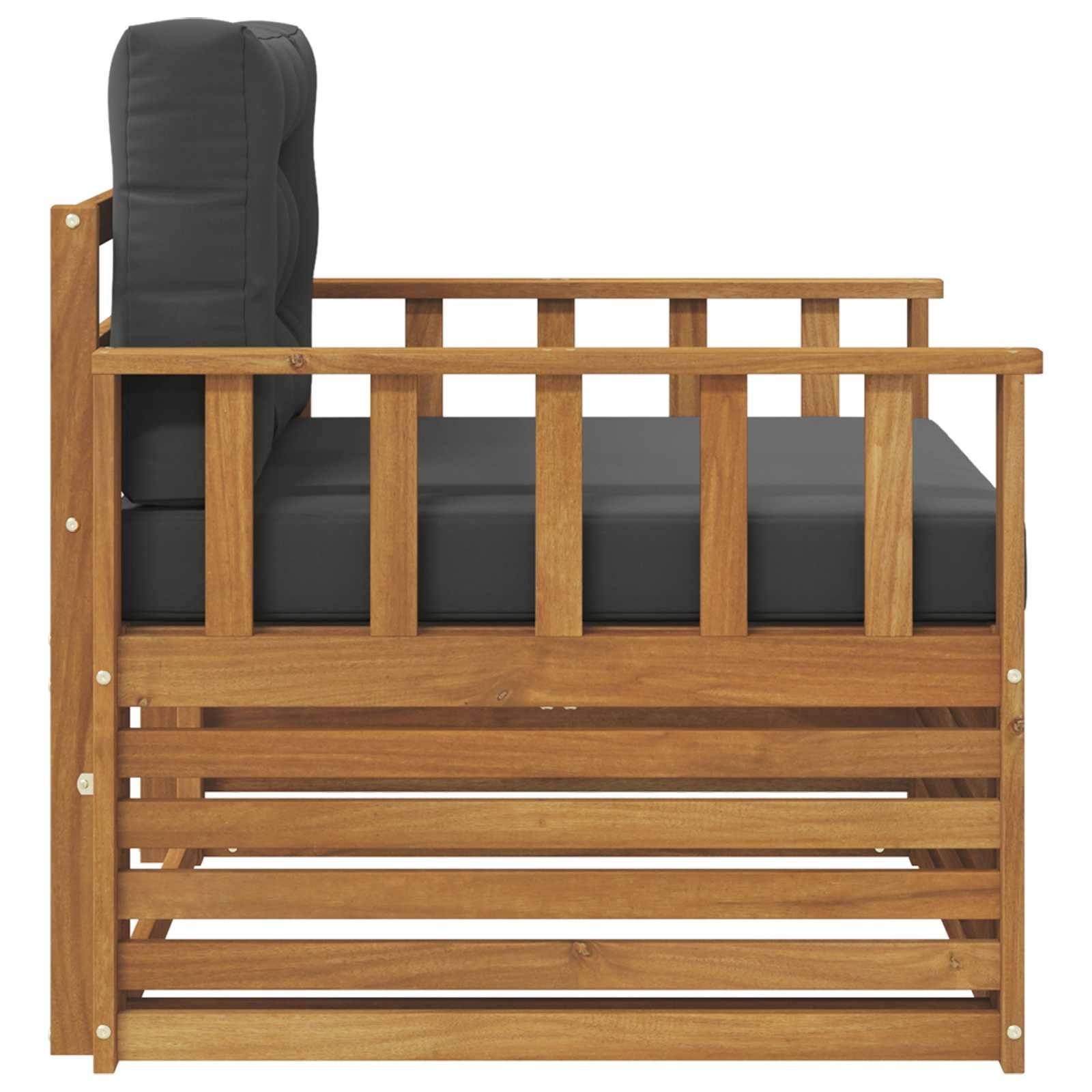 vidaXL Outdoor-Sofa Massives Akazienholz und Polyester
