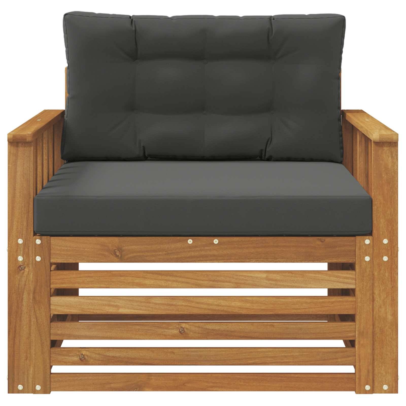 vidaXL Outdoor-Sofa Massives Akazienholz und Polyester