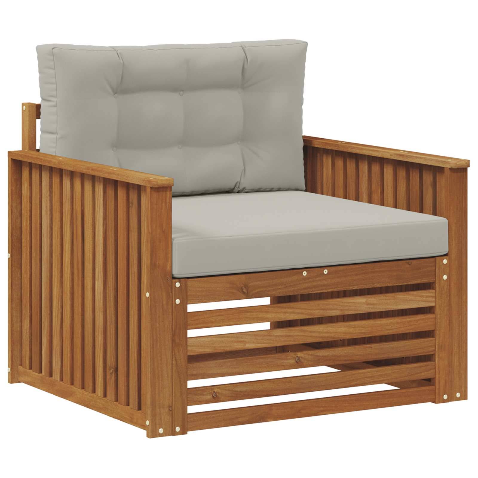 vidaXL Outdoor-Sofa Massives Akazienholz und Polyester