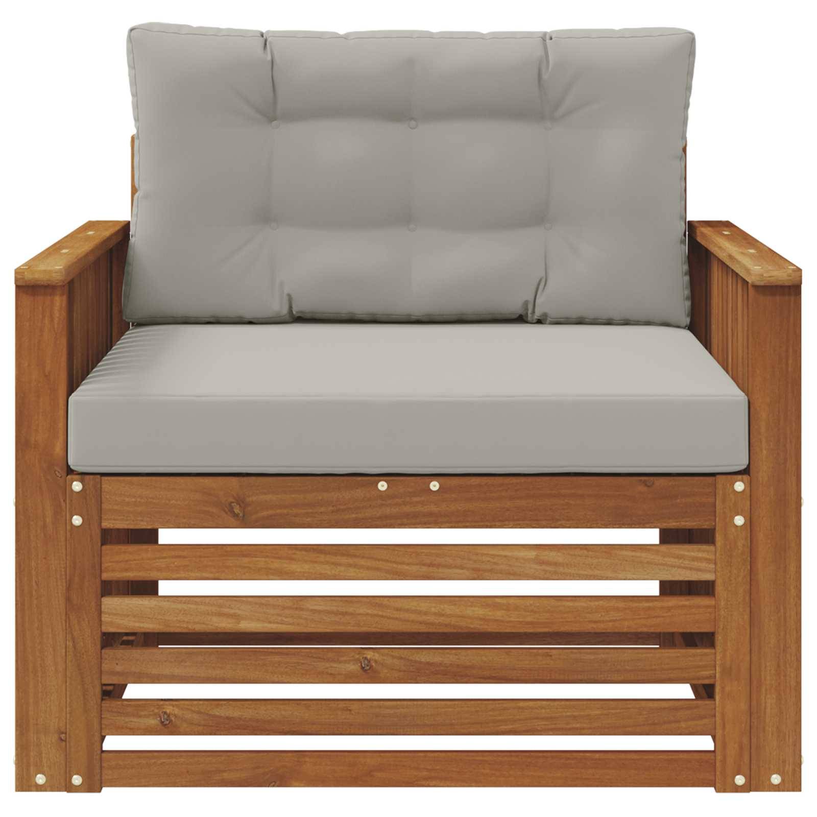 vidaXL Outdoor-Sofa Massives Akazienholz und Polyester