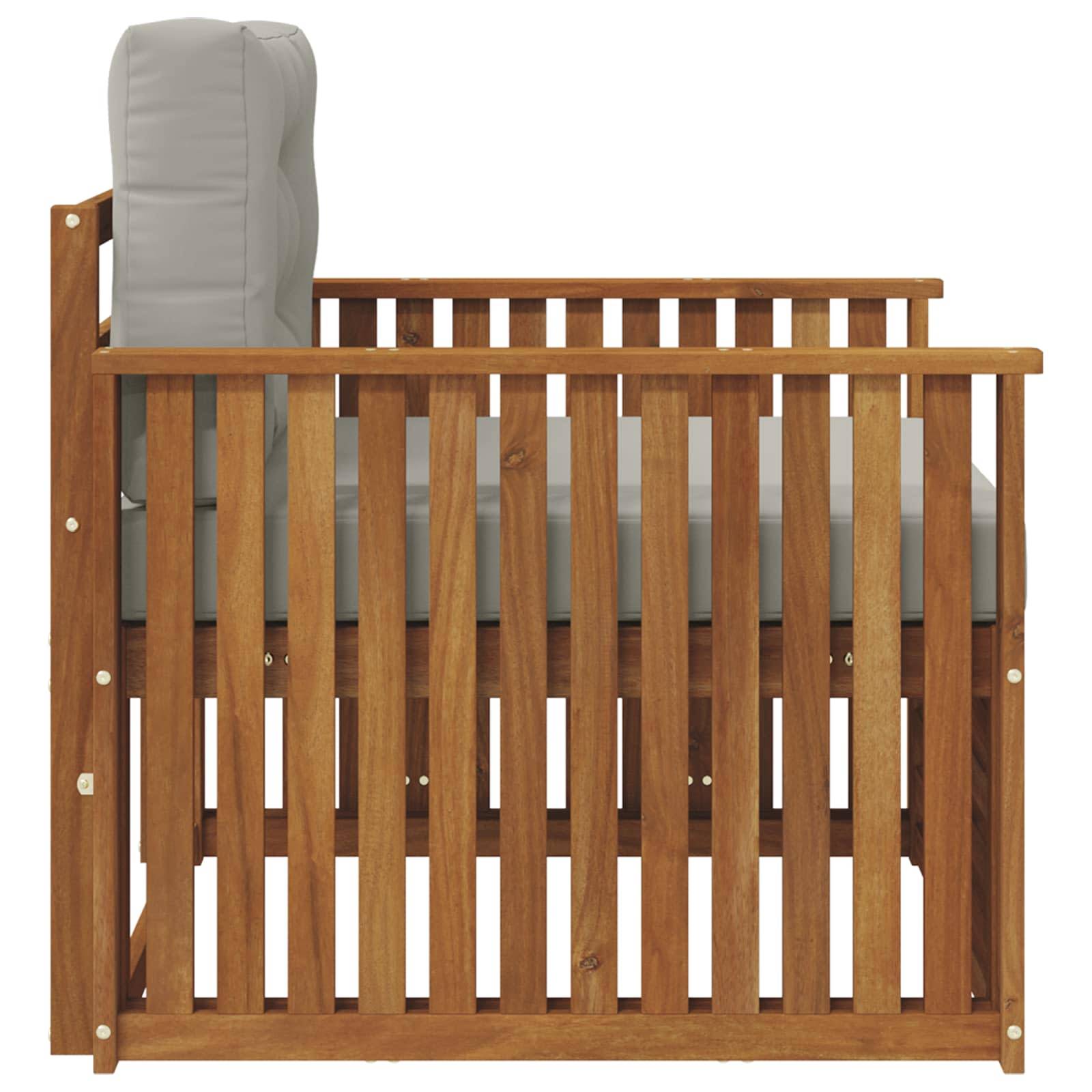 vidaXL Outdoor-Sofa Massives Akazienholz und Polyester