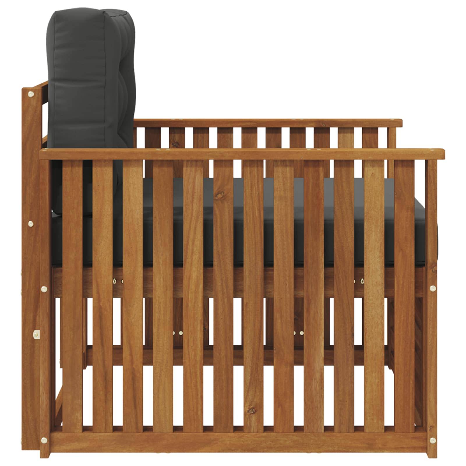vidaXL Outdoor-Sofa Massives Akazienholz und Polyester