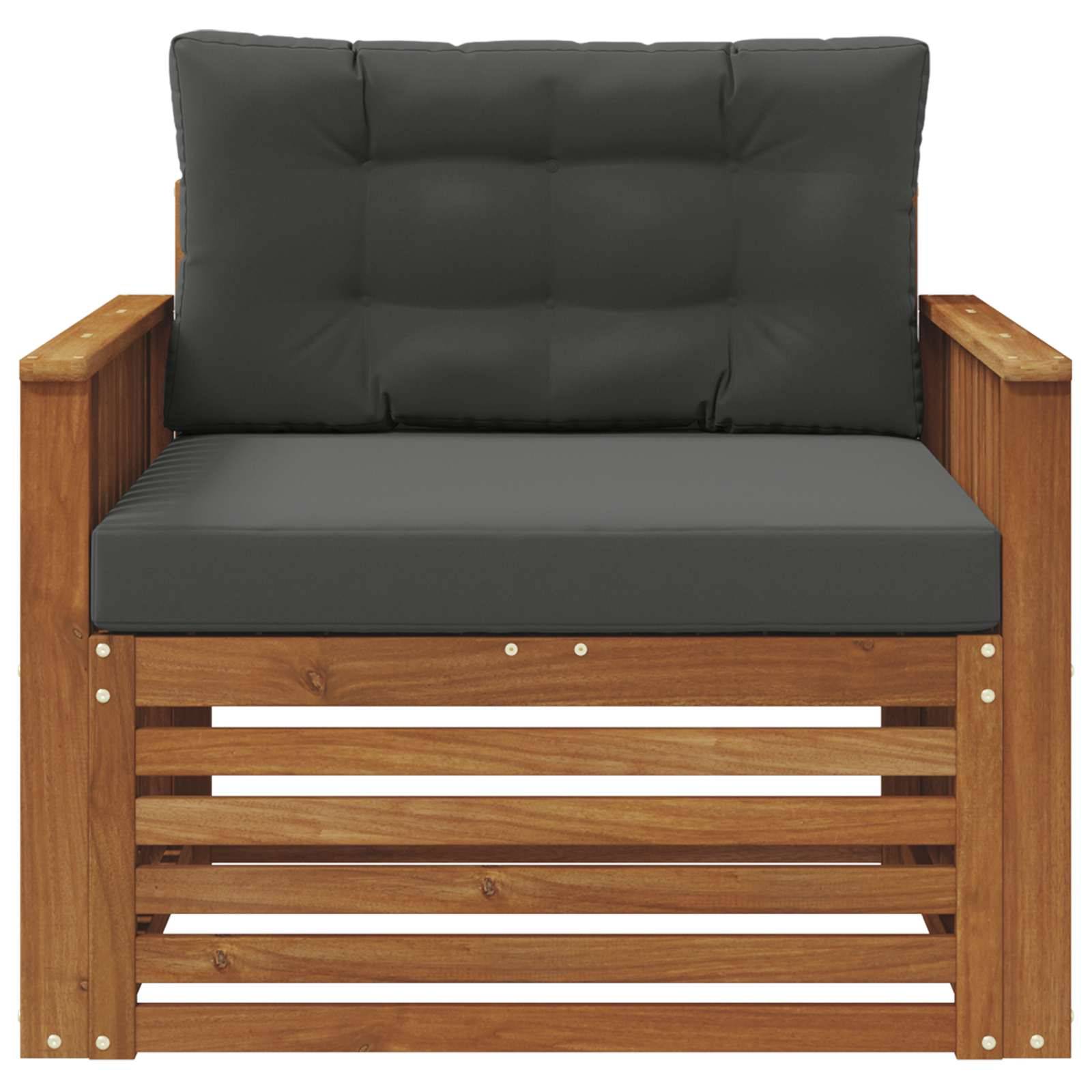 vidaXL Outdoor-Sofa Massives Akazienholz und Polyester