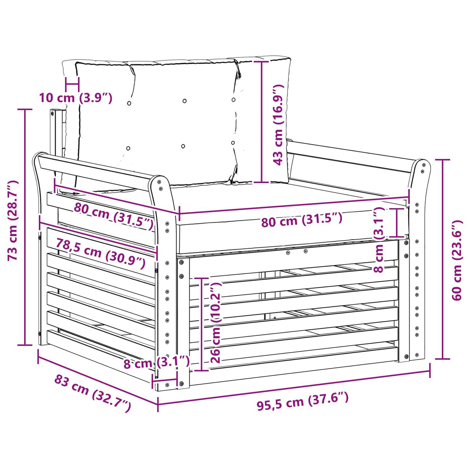 vidaXL Outdoor-Sofa Polyester Weiß
