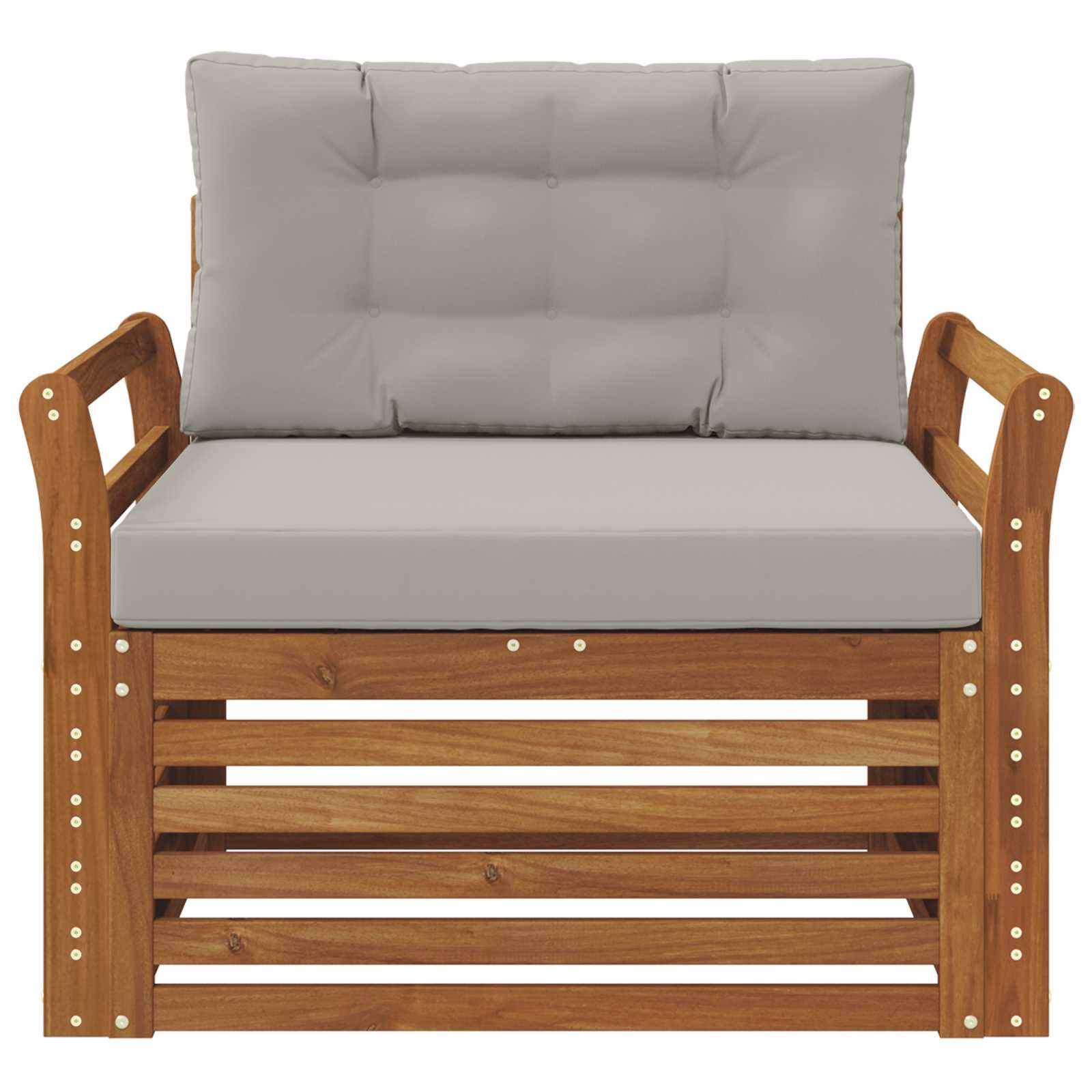 vidaXL Outdoor-Sofa Massives Akazienholz und Polyester