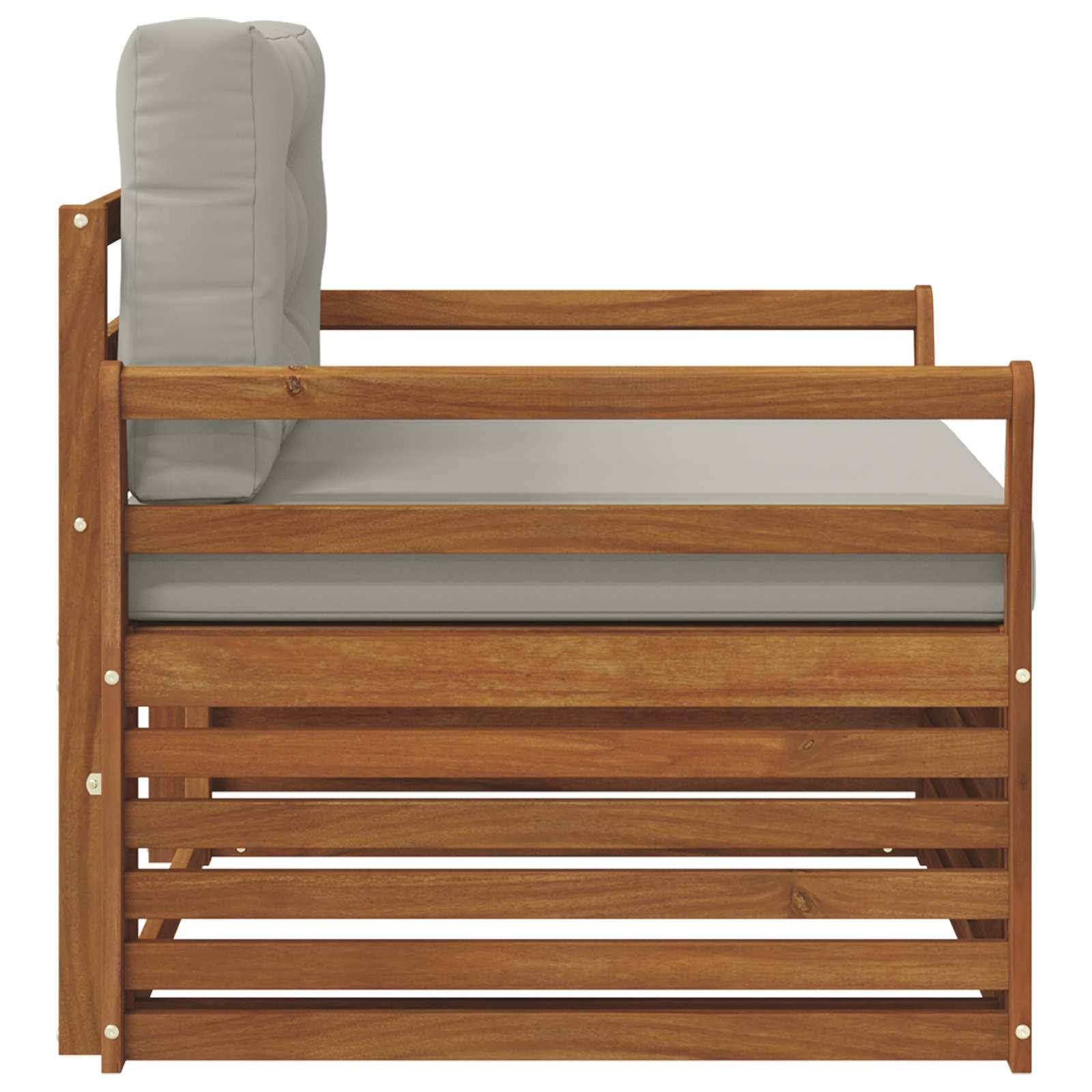 vidaXL Outdoor-Sofa Massives Akazienholz und Polyester