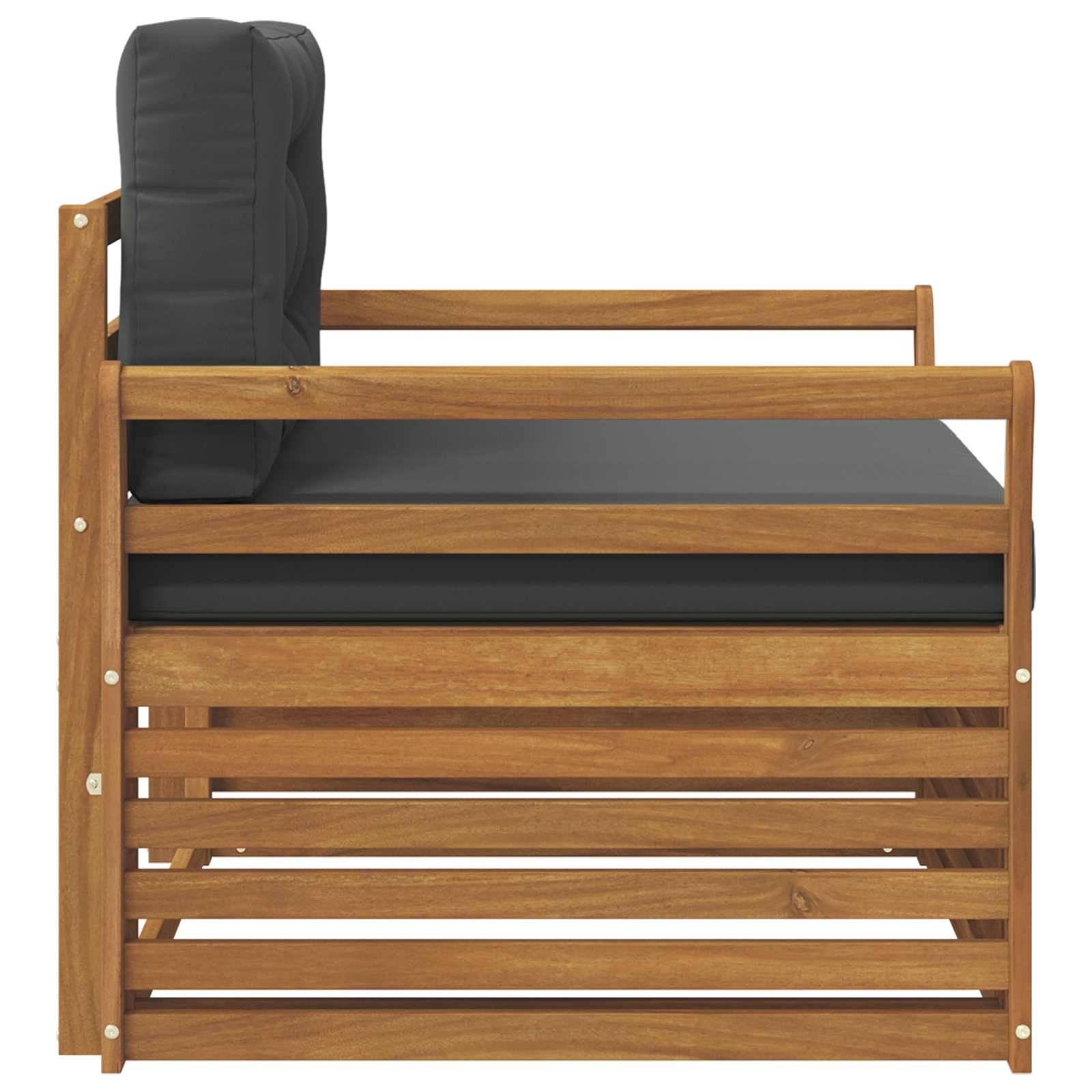 vidaXL Outdoor-Sofa Massives Akazienholz und Polyester