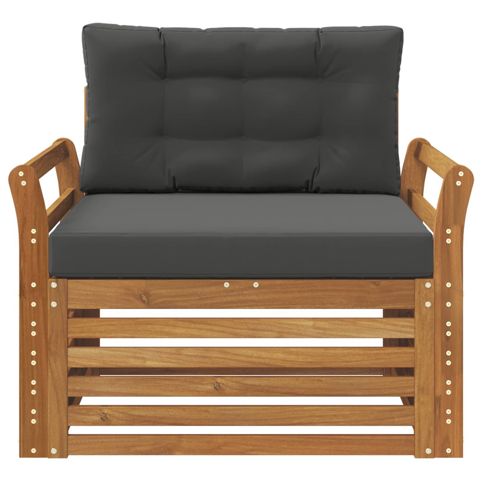 vidaXL Outdoor-Sofa Massives Akazienholz und Polyester