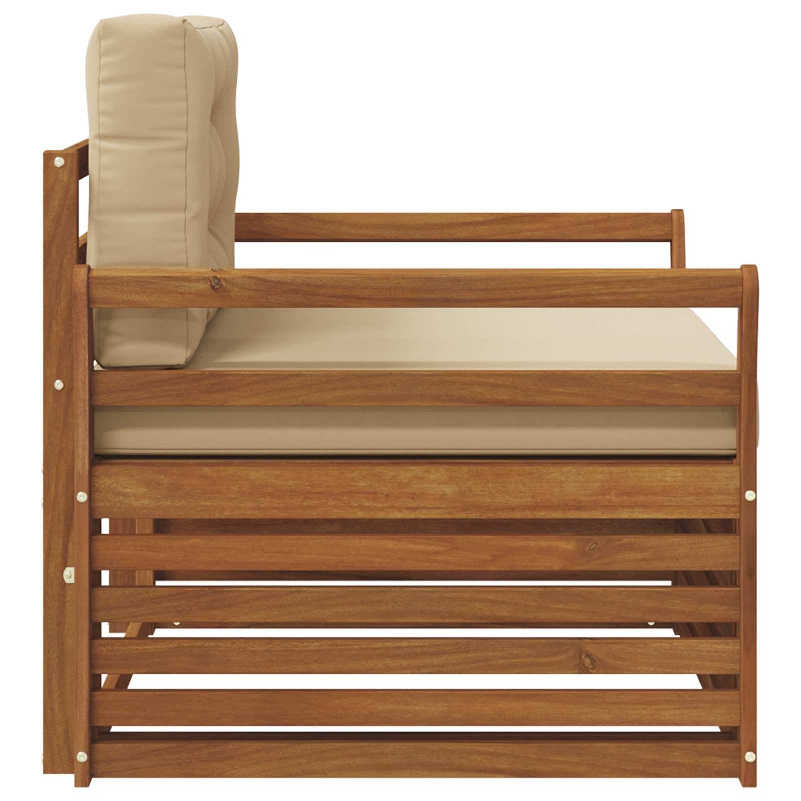 vidaXL Outdoor-Sofagarnitur Massives Akazienholz und Polyester Natur