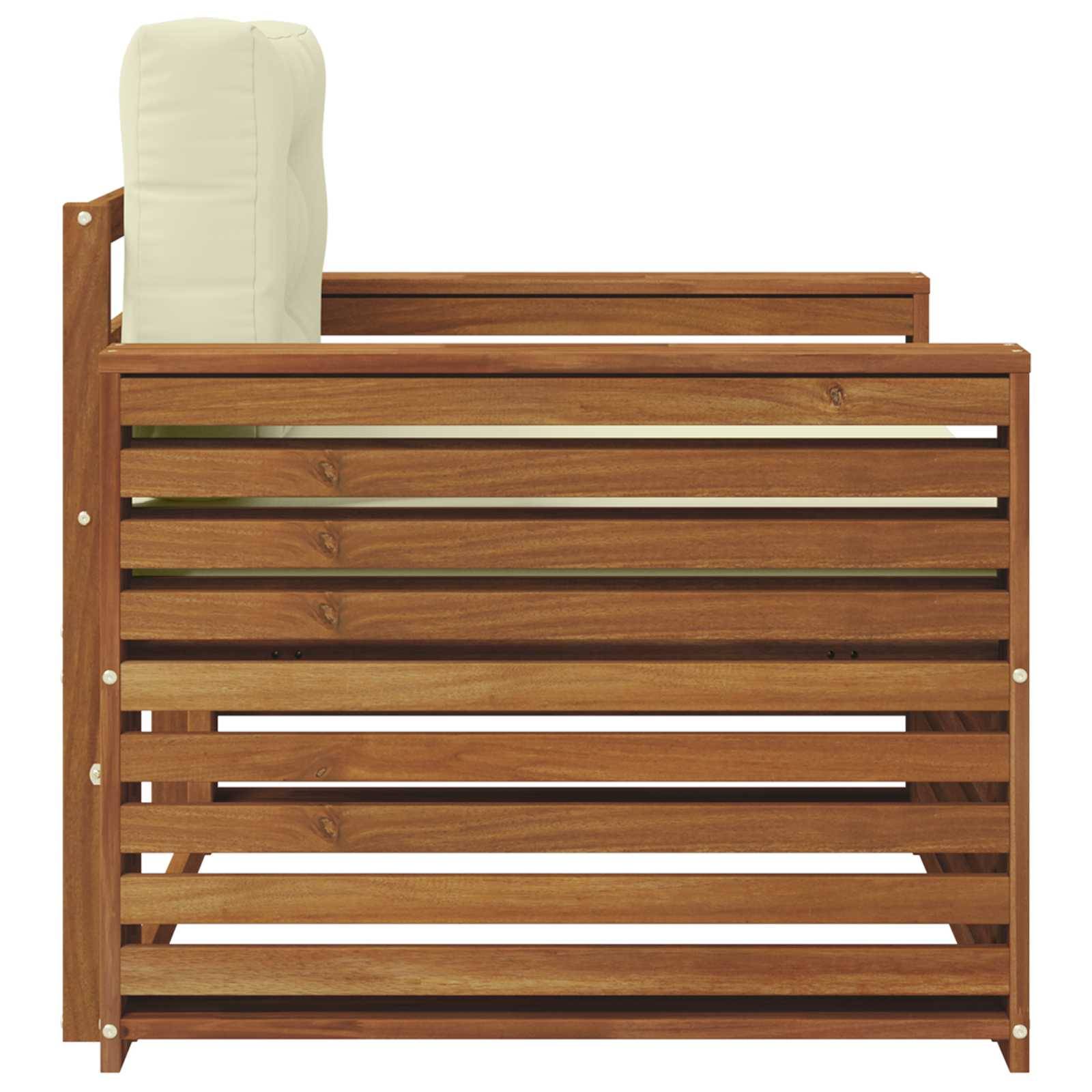 vidaXL Outdoor-Sofagarnitur Massives Akazienholz und Polyester Natur
