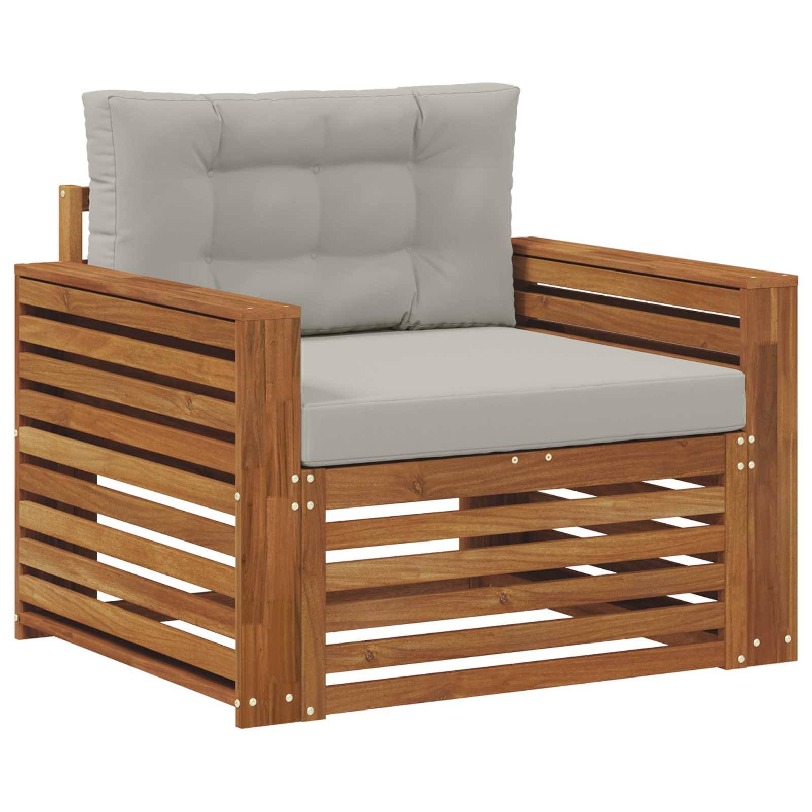 vidaXL Outdoor-Sofa Massives Akazienholz und Polyester