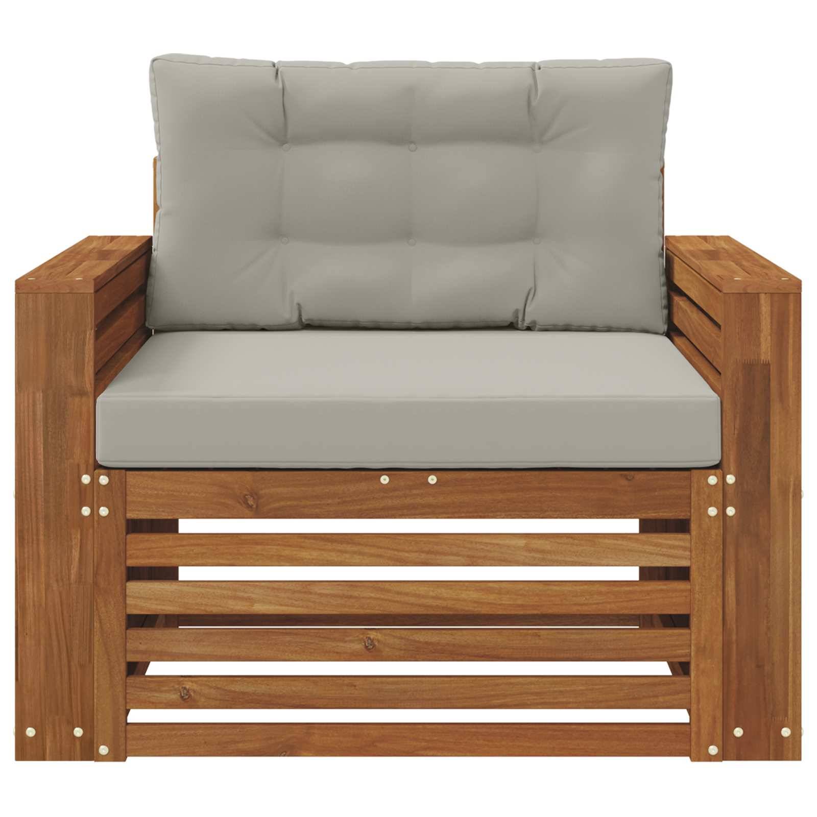 vidaXL Outdoor-Sofa Massives Akazienholz und Polyester