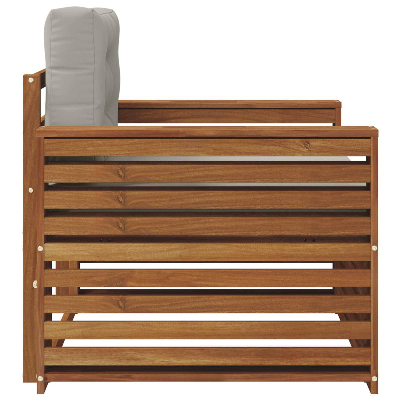 vidaXL Outdoor-Sofa Massives Akazienholz und Polyester