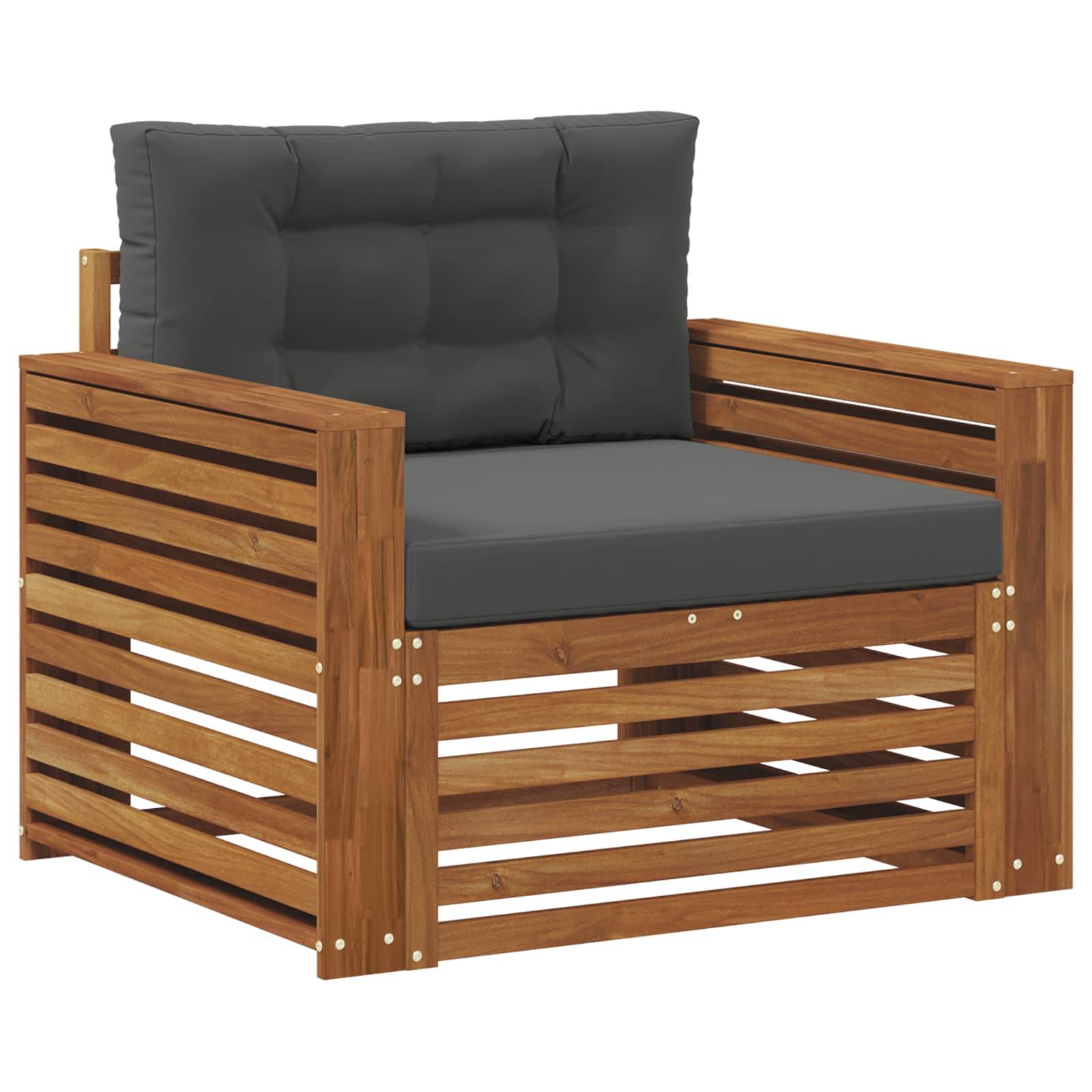 vidaXL Outdoor-Sofa Massives Akazienholz und Polyester